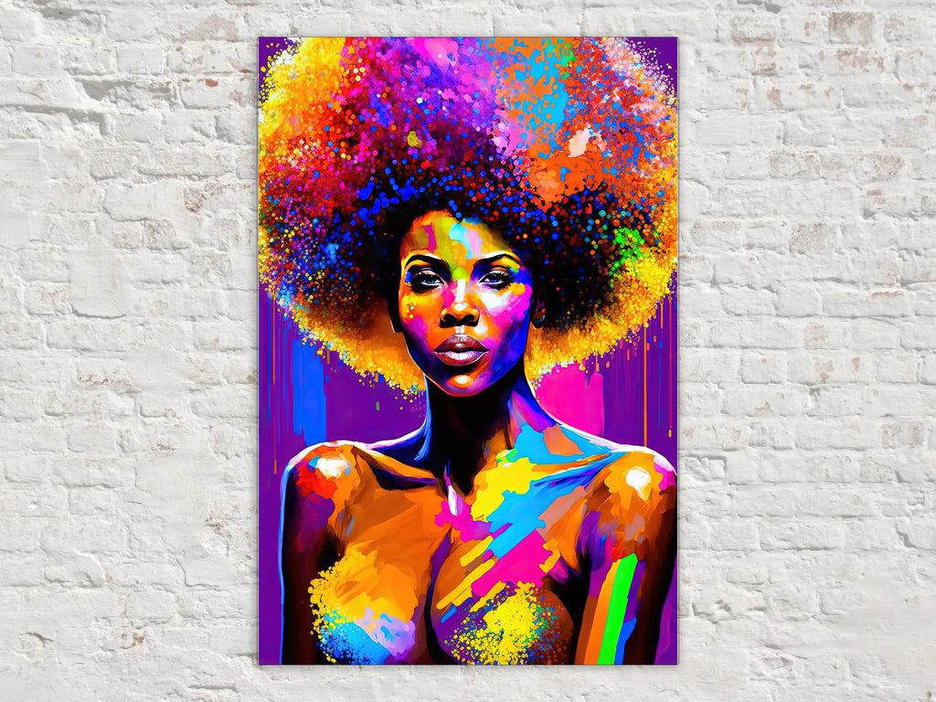 Black Woman Art Print - Vibrant African American Canvas, Gallery Ready Wall Art