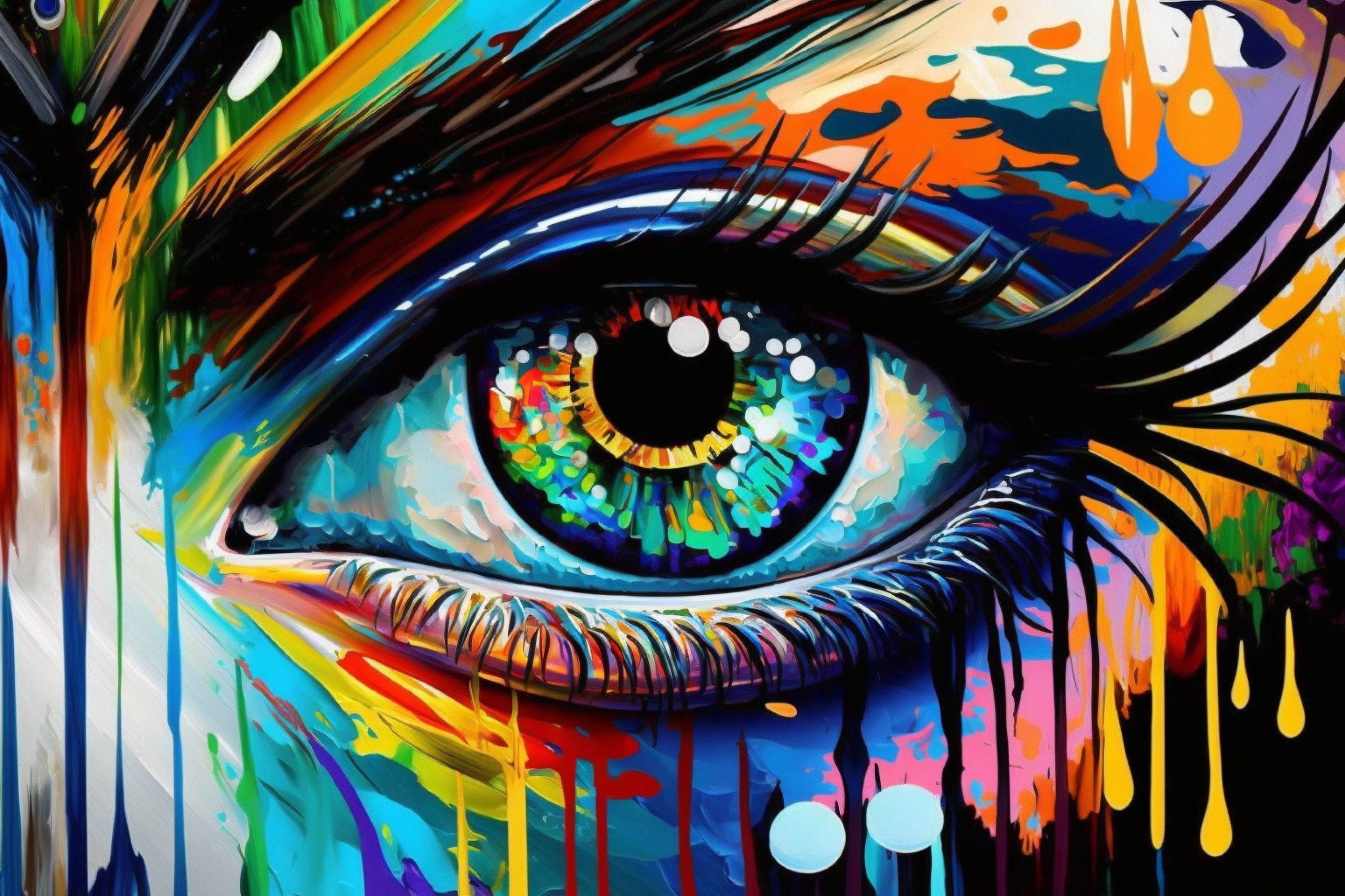 Eye Wall Art - Colorful Canvas Print | Vibrant Pop Art Decor, Bold Statement