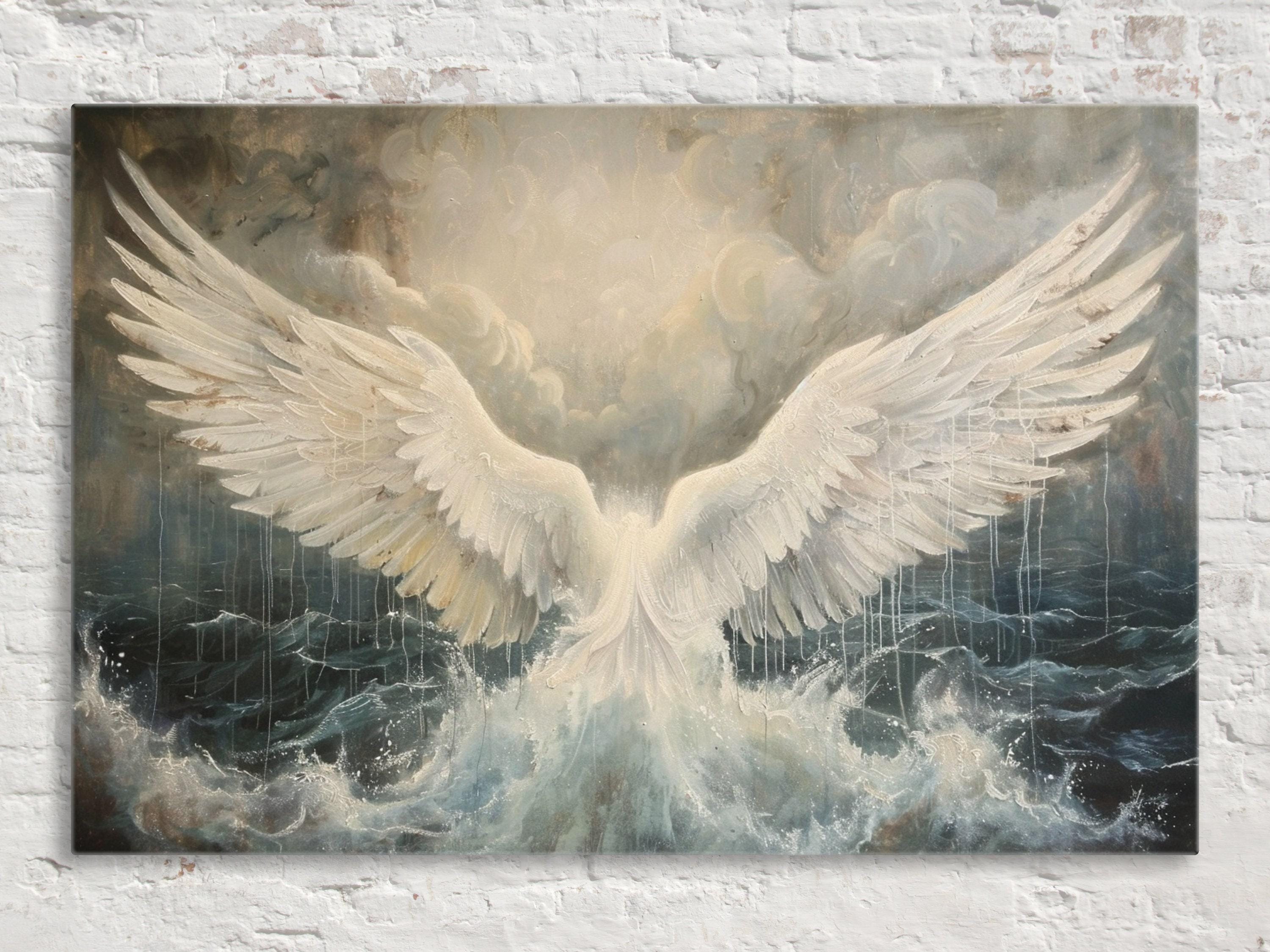 Angel Wings Canvas - Large Canvas Art | Celestial Art Print, Ready to Hang