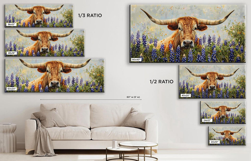 a living room with a couch and paintings on the wall