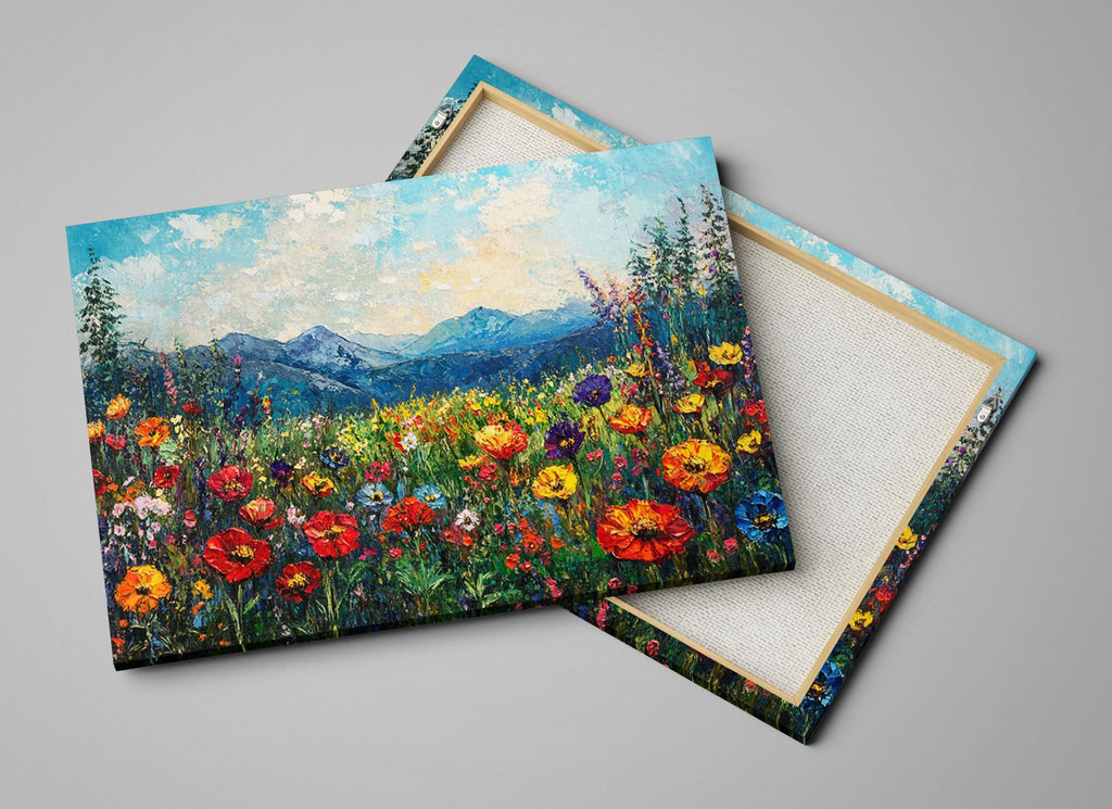 Wildflower Canvas Art - Extra Large Floral Print | Gallery Wrapped Canvas Ready to Hang