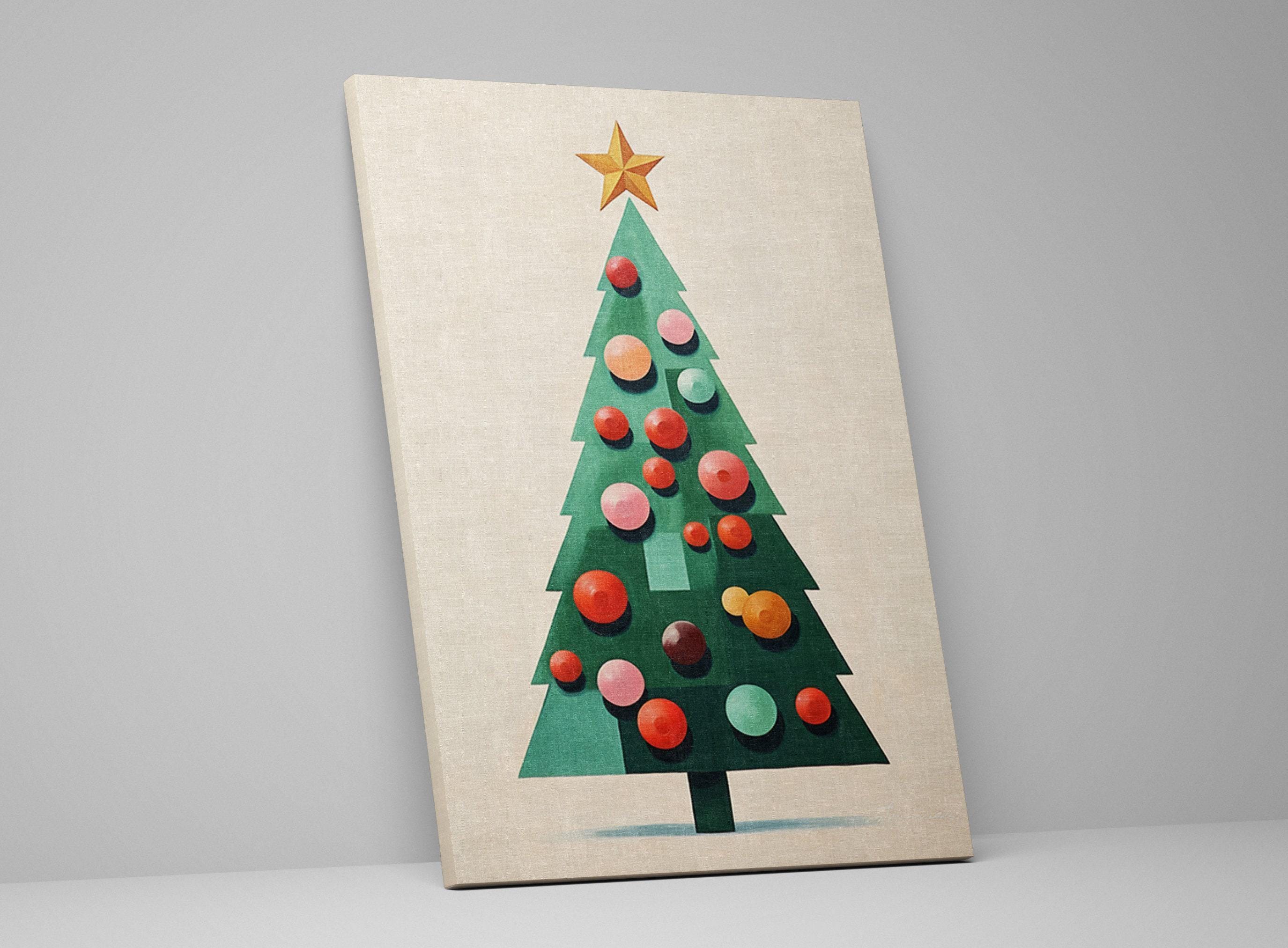 Minimalist Christmas Art - Extra Large Gallery Wrapped Canvas | Peaceful Holiday Wall Decor