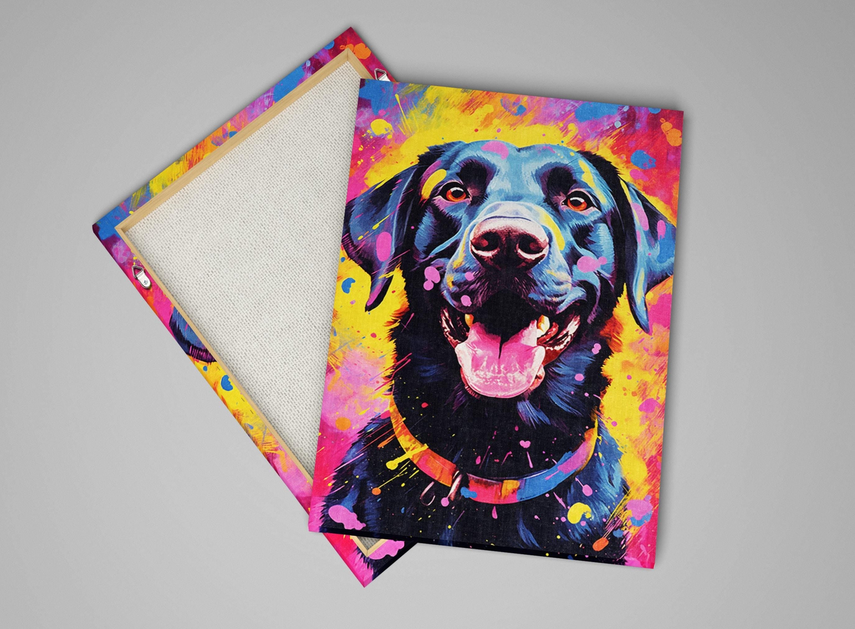 Black Labrador Canvas - Large Canvas Print With Scratch Resistant Coating & Wooden Frame Art
