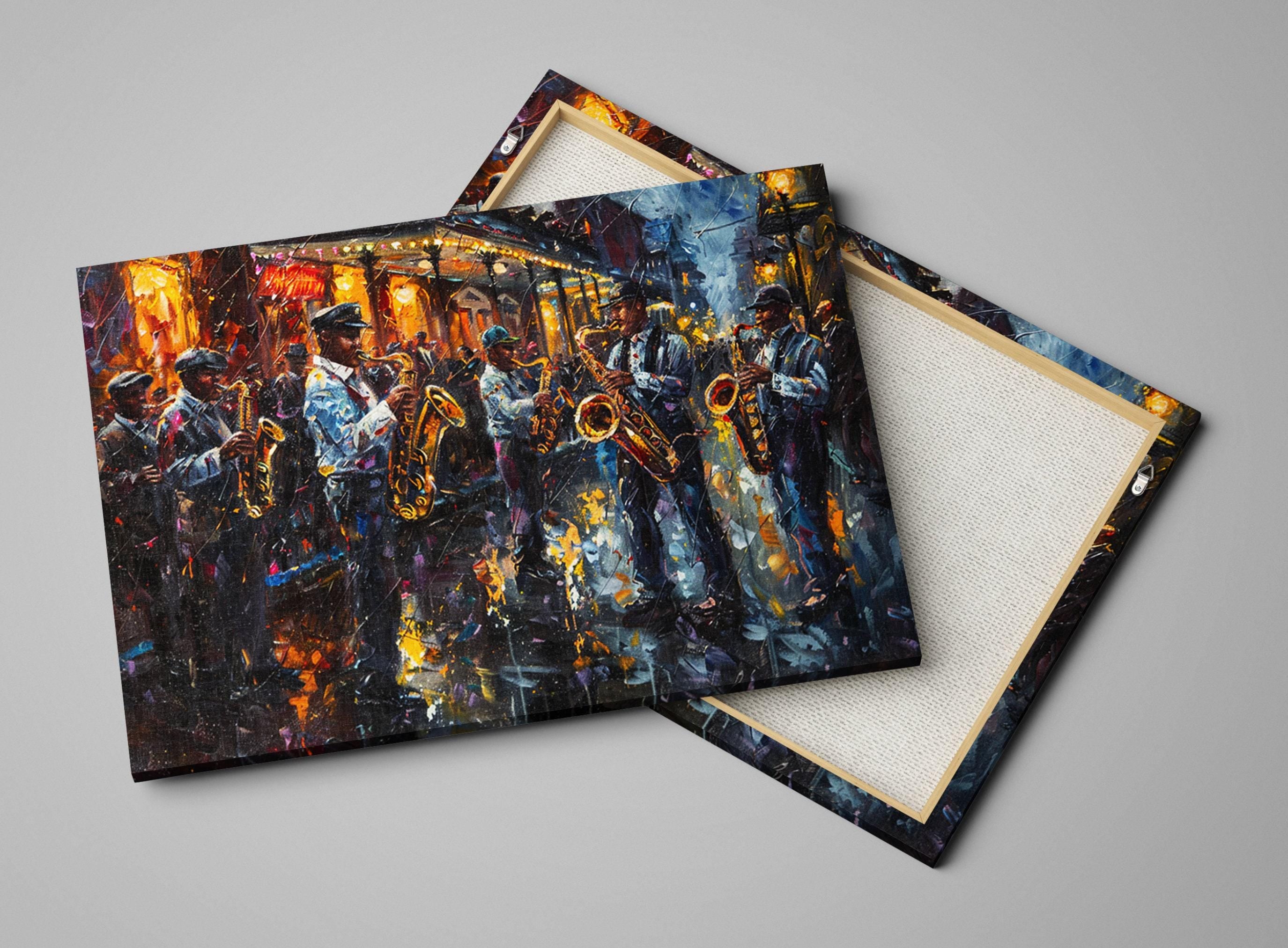 New Orleans Jazz Art – Bourbon Street Painting | Large Canvas Art, Gallery Wrapped