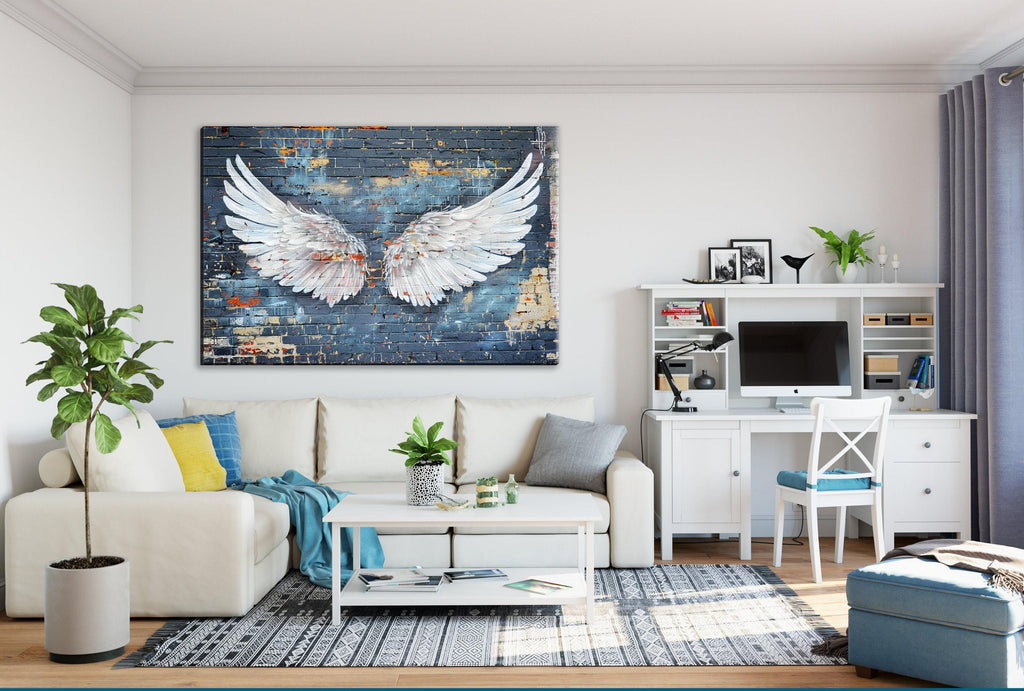 Banksy Angel Wings Art - Large Canvas Print | Urban Street Art, Ready to Hang