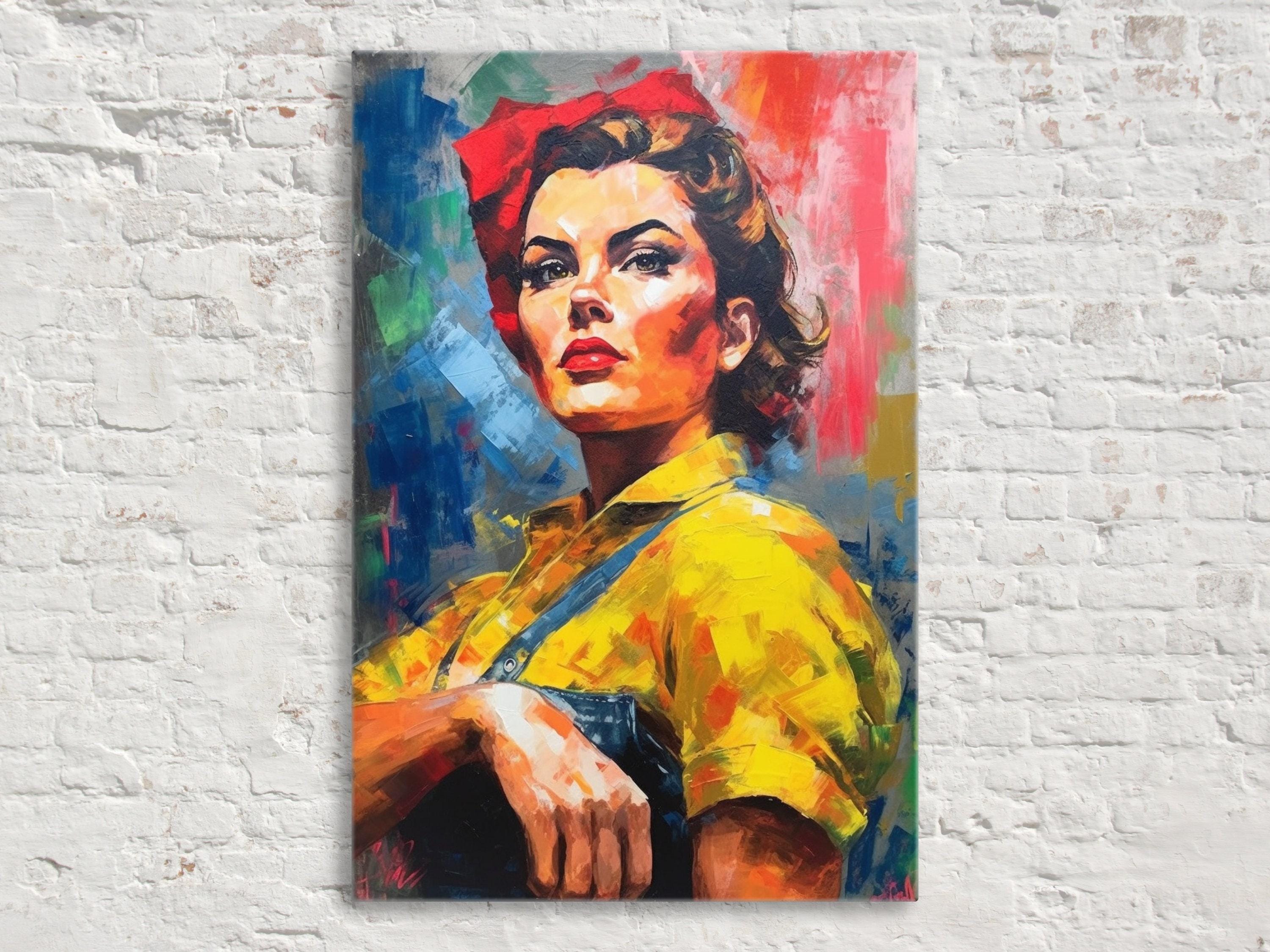 Rosie the Riveter Canvas | Iconic Feminist Wall Art - Large Empowering Print