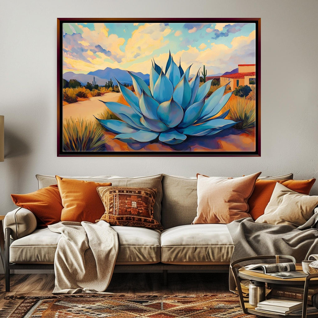 Blue Agave Canvas Print - Desert Wall Art | Framed Gallery Wrapped Ready to Hang