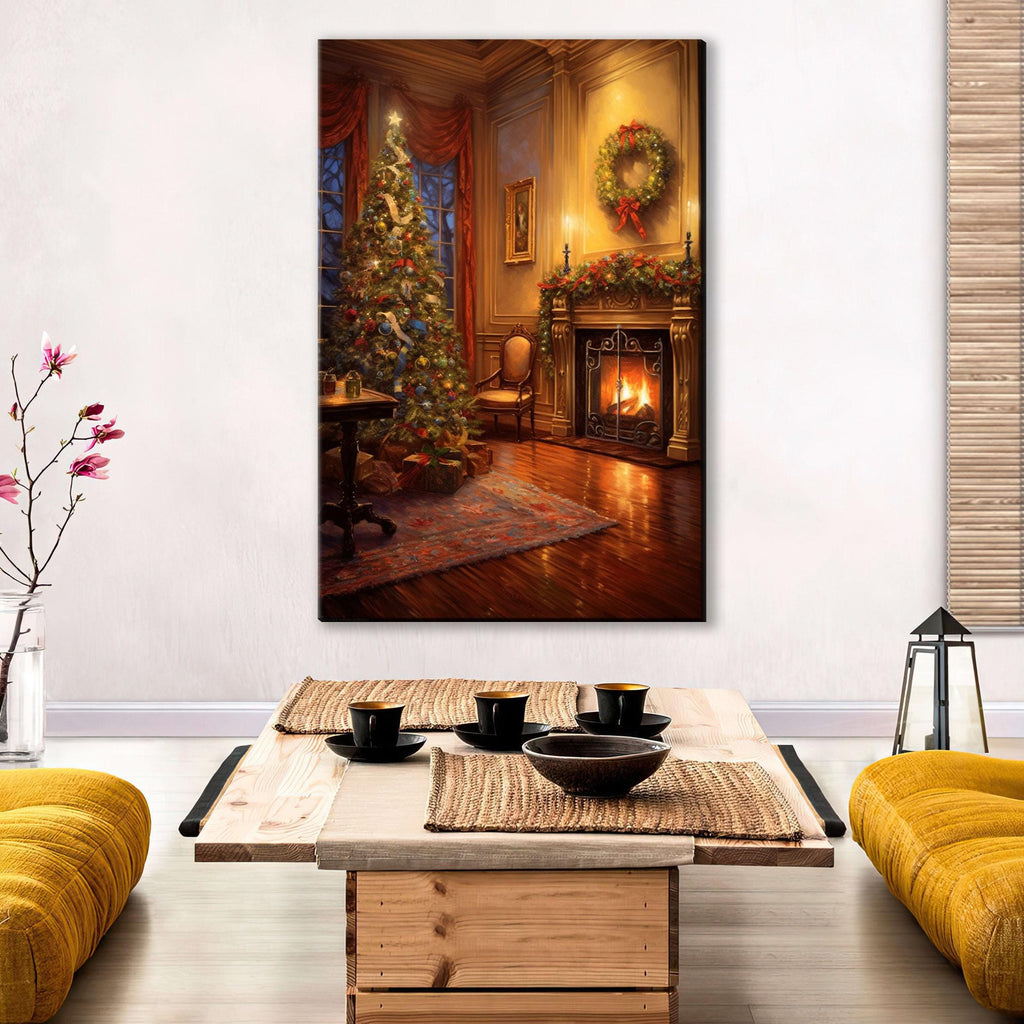 Christmas Canvas Art – Vintage Christmas Print on Gallery Wrapped Canvas, Extra Large Sizes