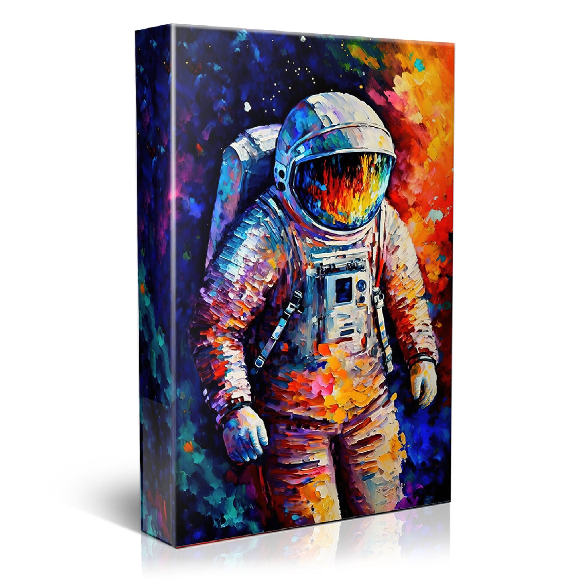 Astronaut Art Print – Colorful Space Art Canvas | Gallery Wrapped Ready to Hang