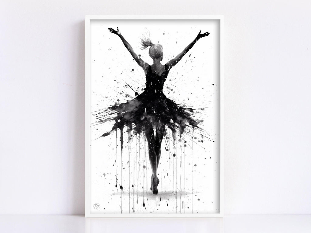 Graceful Dance Moves: Watercolor Ballerina Painting, Giclee Print on Canvas, Artist Paper, Watercolor Paper, Available in Extra Large Sizes