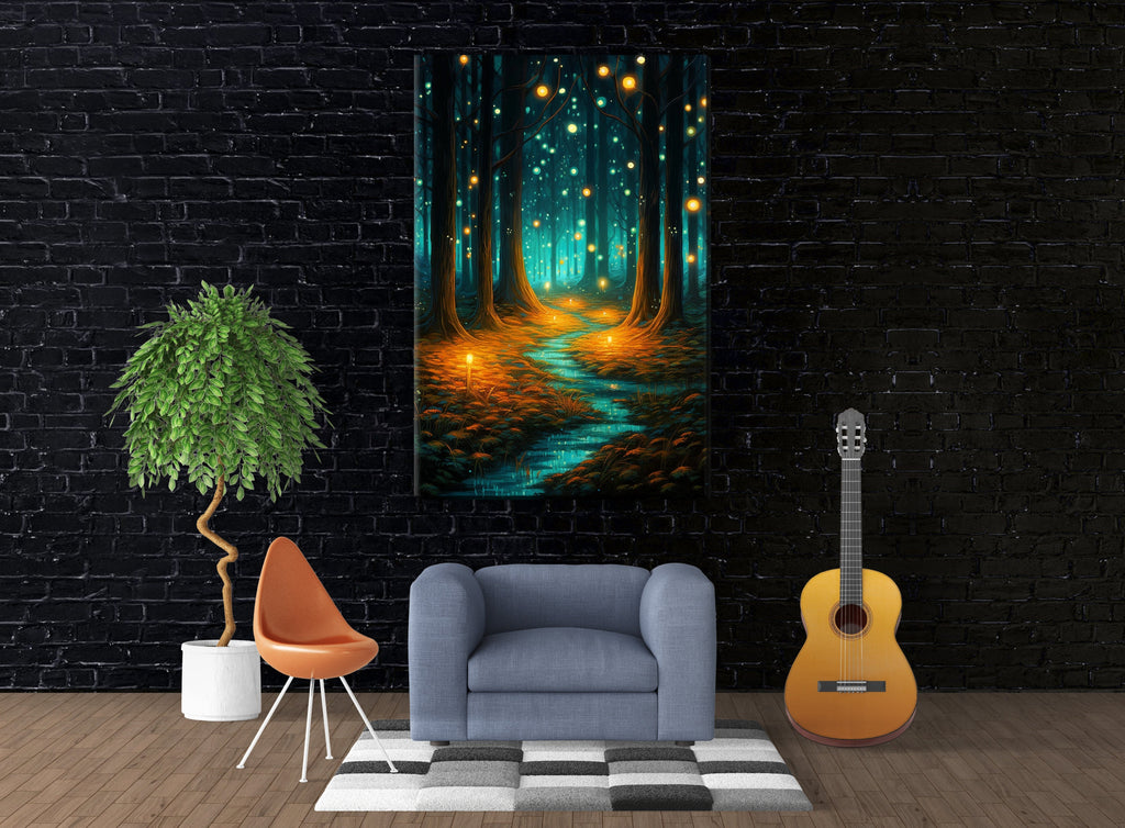Magical Forest Canvas - Enchanted Woodland Wall Art | Gallery Wrapped Canvas Print