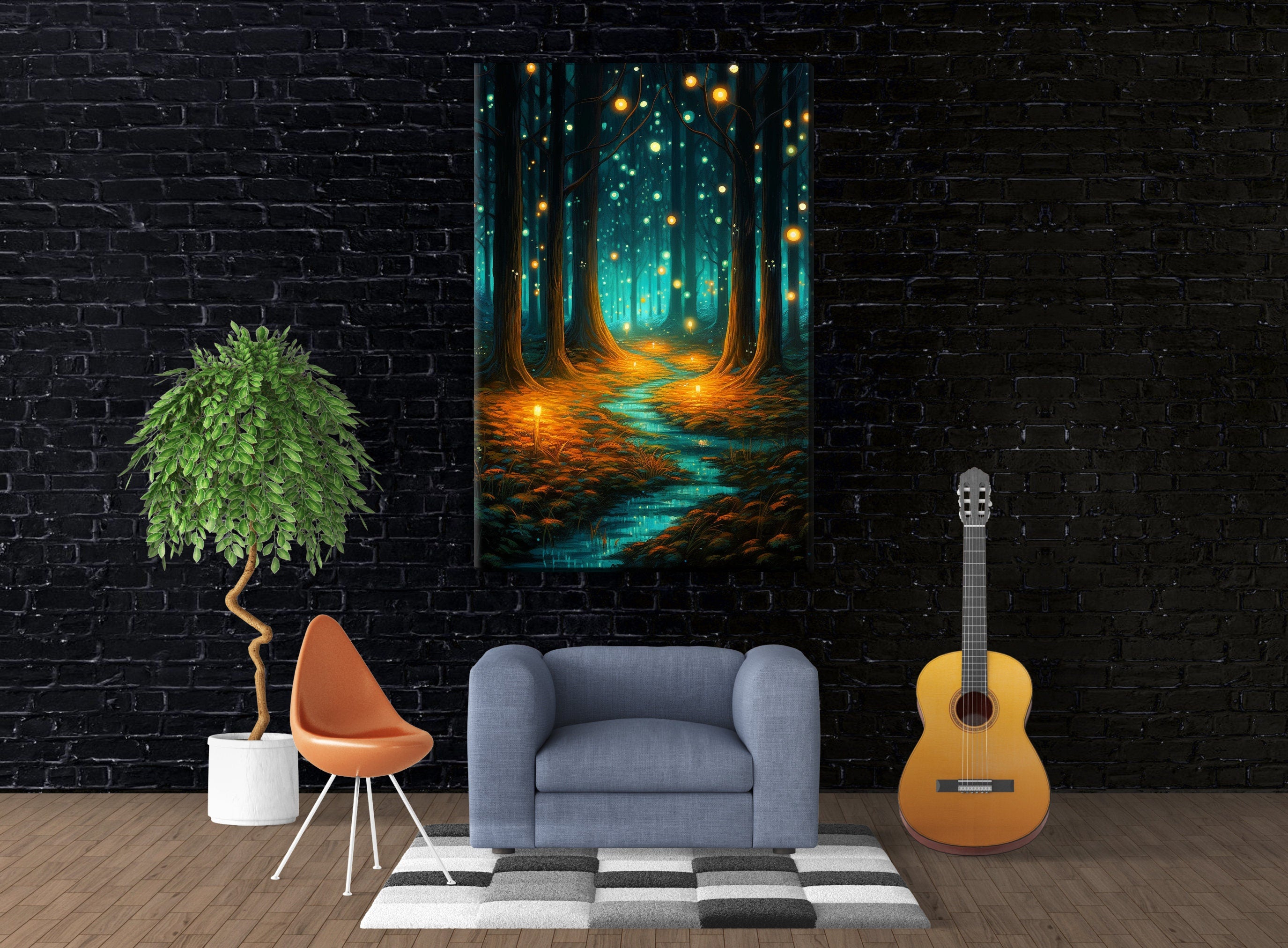 Magical Forest Canvas - Enchanted Woodland Wall Art | Gallery Wrapped Canvas Print
