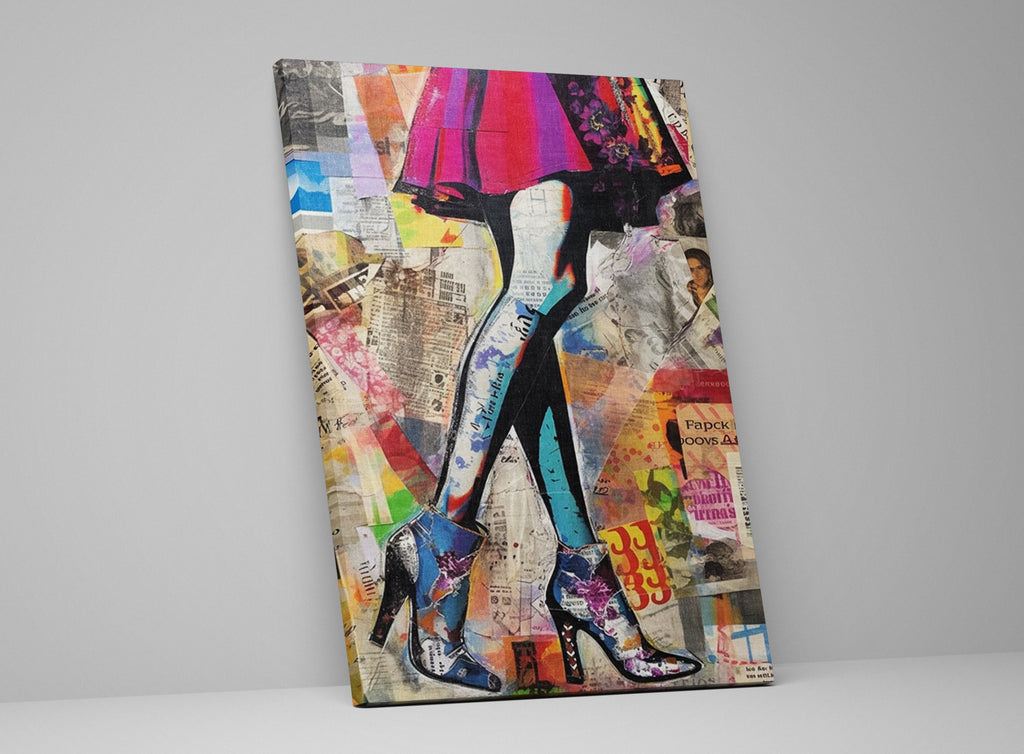 Pop Art Canvas Featuring Woman Legs Art | Stylish Heels & Feminine Beauty Decor