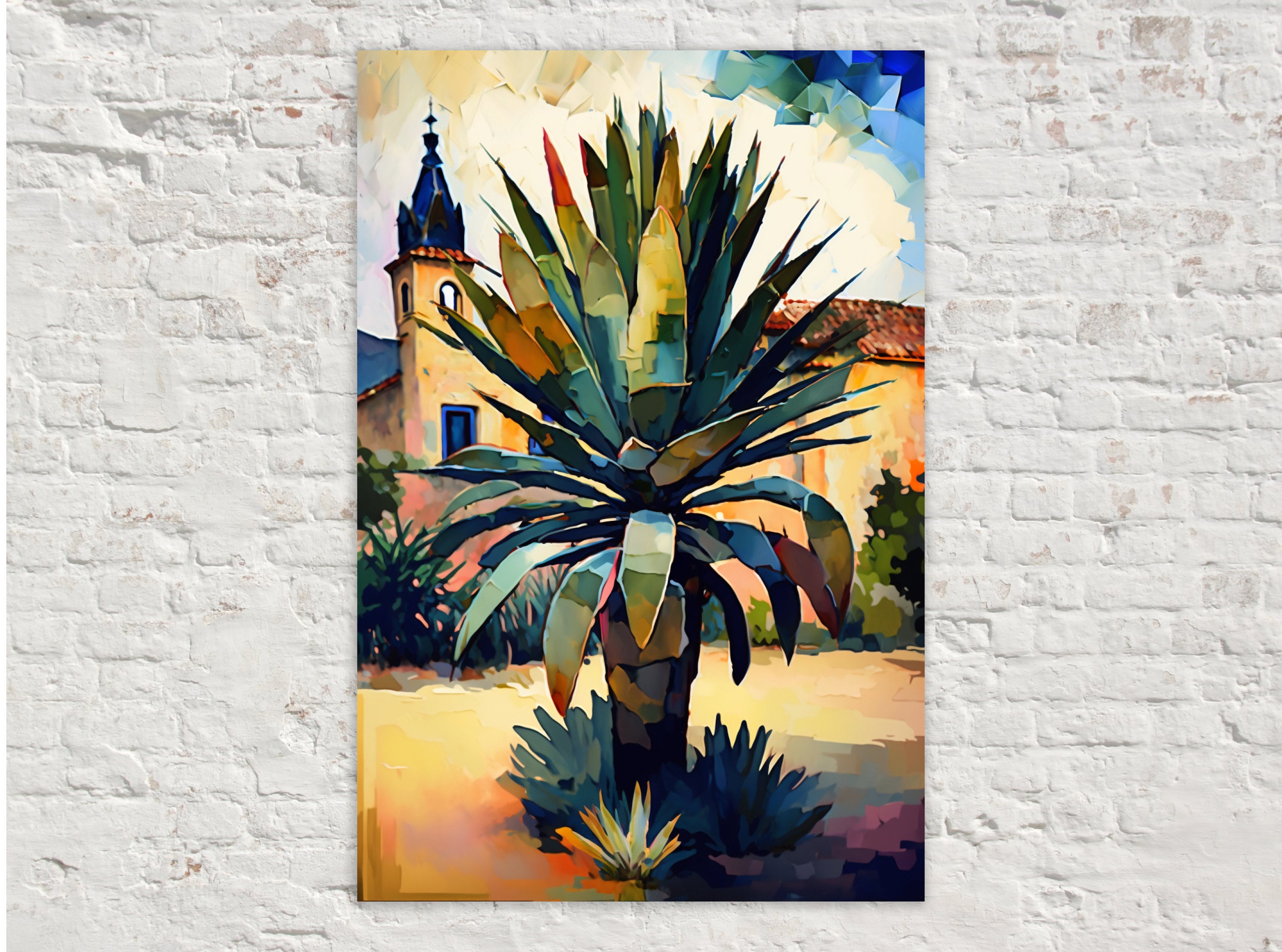 Cactus Desert Canvas | Large Giclee Art Print - Southwest Wall Art Decor