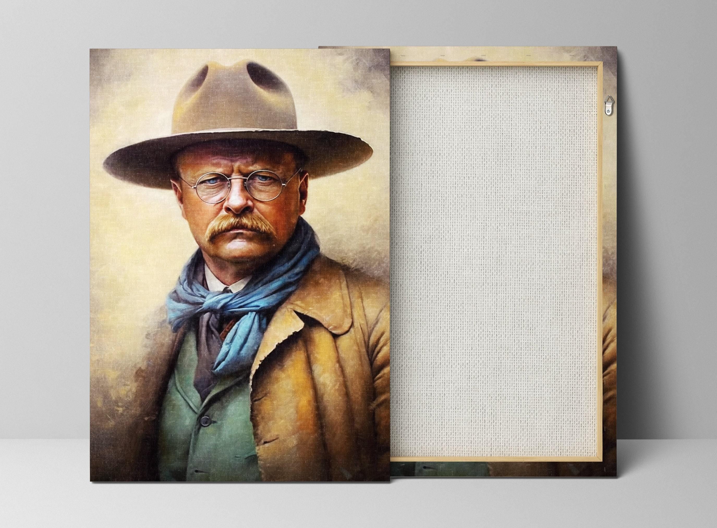 Theodore Roosevelt Portrait - Large Canvas Print | Gallery Wrapped Canvas, Political Wall Art
