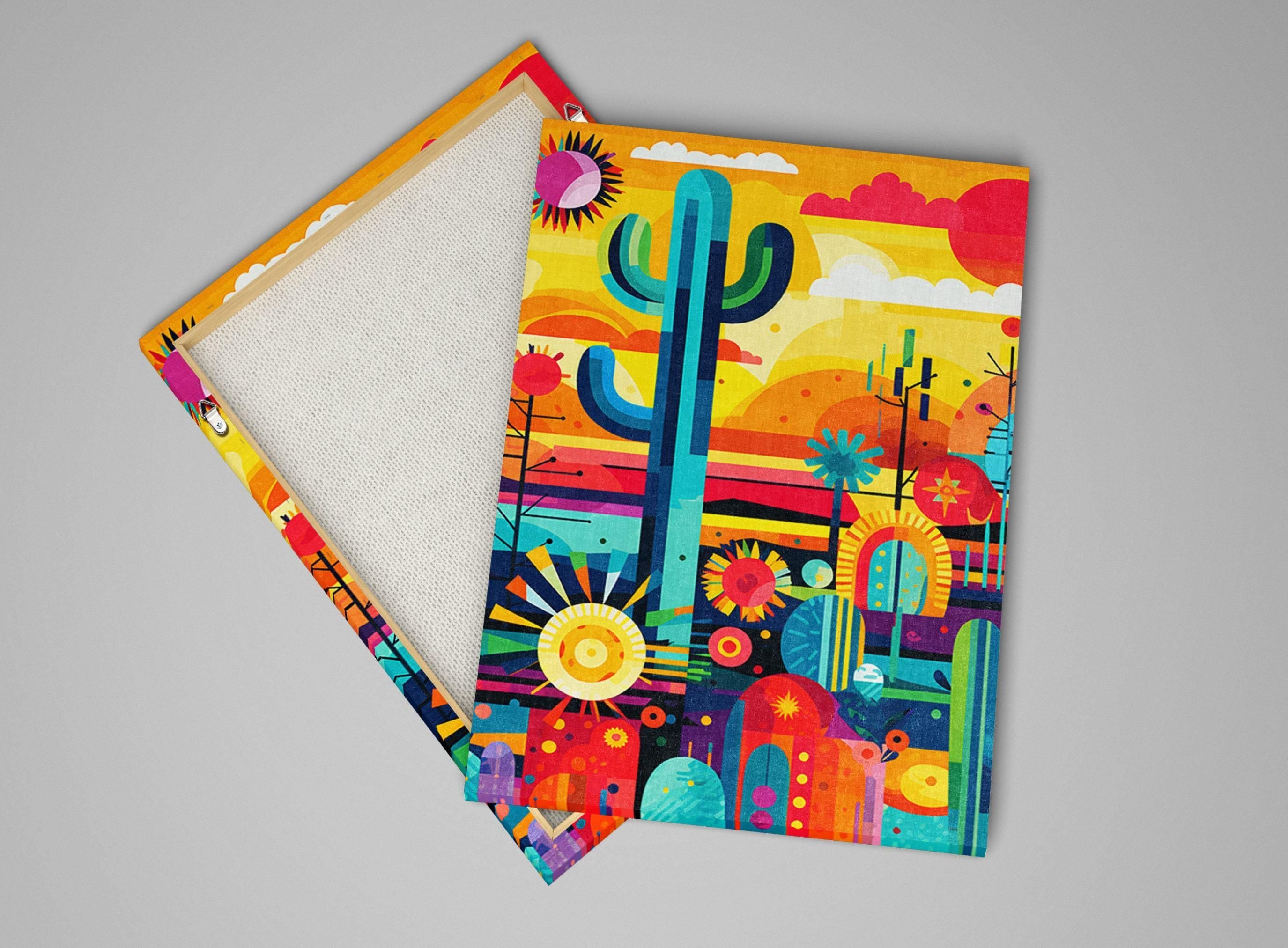 Desert Landscape Art - Geometric Desert Art | Gallery Wrapped Canvas, Ready to Hang