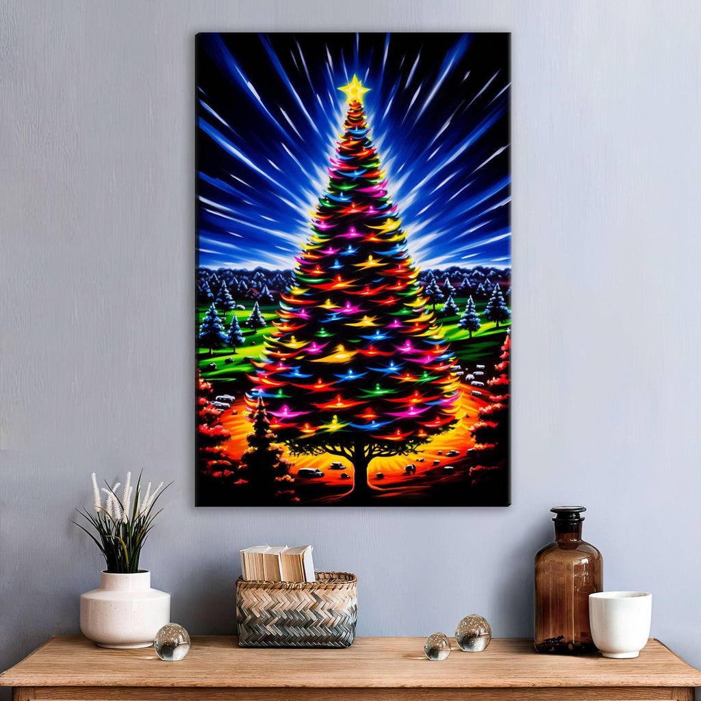 Christmas Tree Canvas - Festive Canvas Print | Gallery Wrapped, Ready to Hang Art