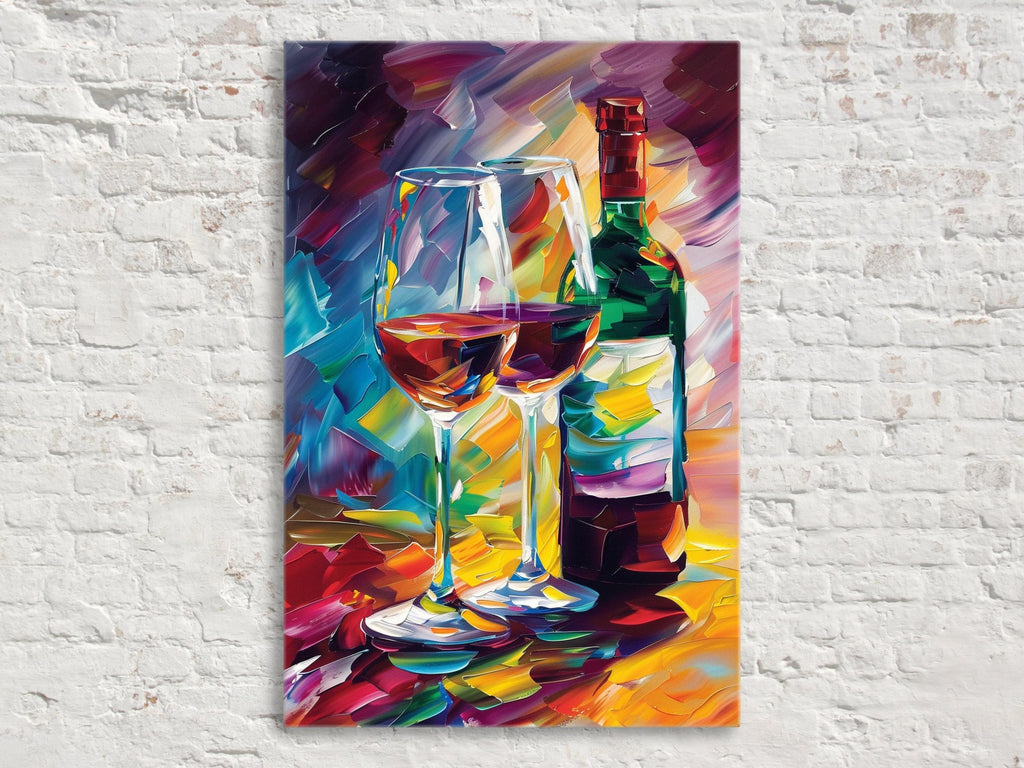 Red Wine Canvas Art – Abstract Wine Wall Art on Gallery Wrapped Canvas, Extra Large Print