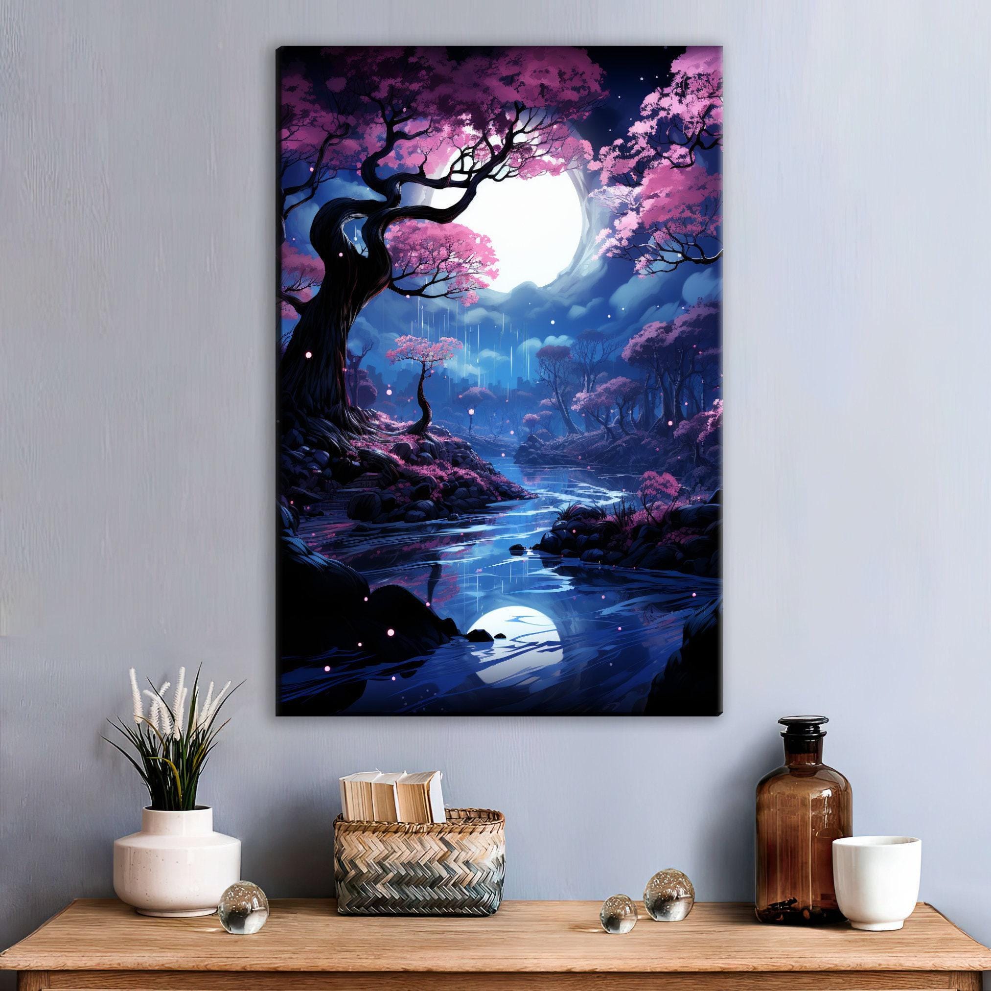 Canvas Wall Decor – Large Enchanted Forest Art | Gallery Wrapped Canvas Print