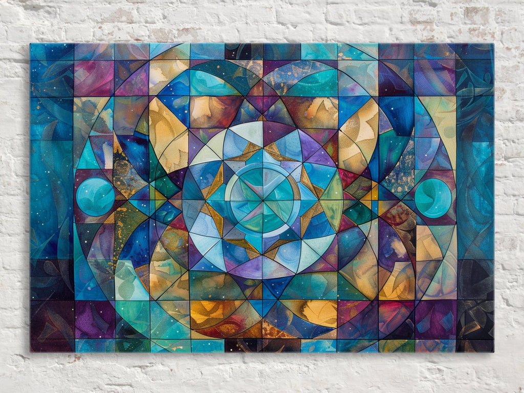 Sacred Geometry Art – Extra Large Canvas Wall Art | Gallery Wrapped Spiritual Canvas Print