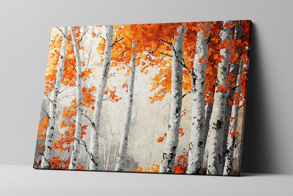 Fall Birch Trees Art – Extra Large Wall Art | Gallery Wrapped Canvas Print