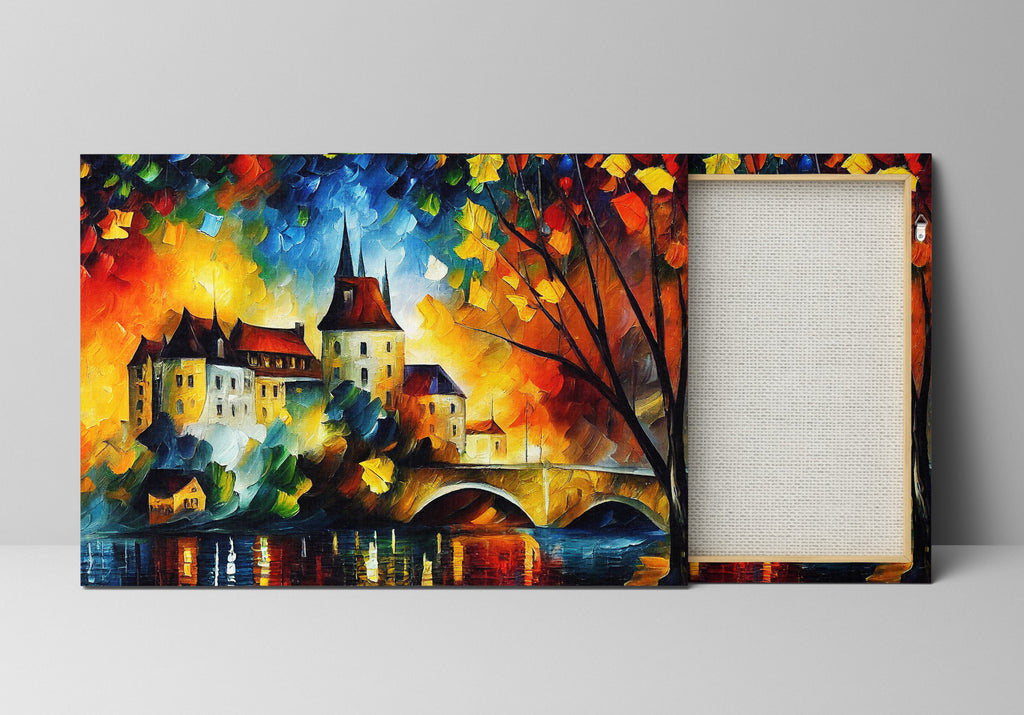 Castle Canvas Wall Art – Fantasy Oil Painting Reproduction on Gallery Ready Canvas Frame
