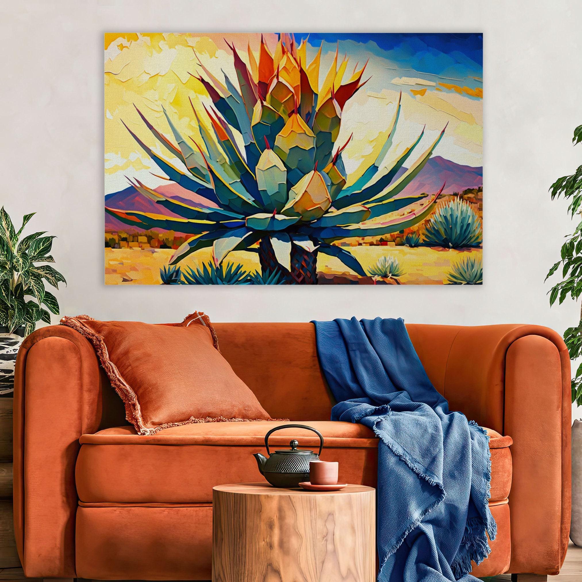 Southwest Wall Art – Agave Canvas Art Desert Landscape Print on Large Gallery Canvas