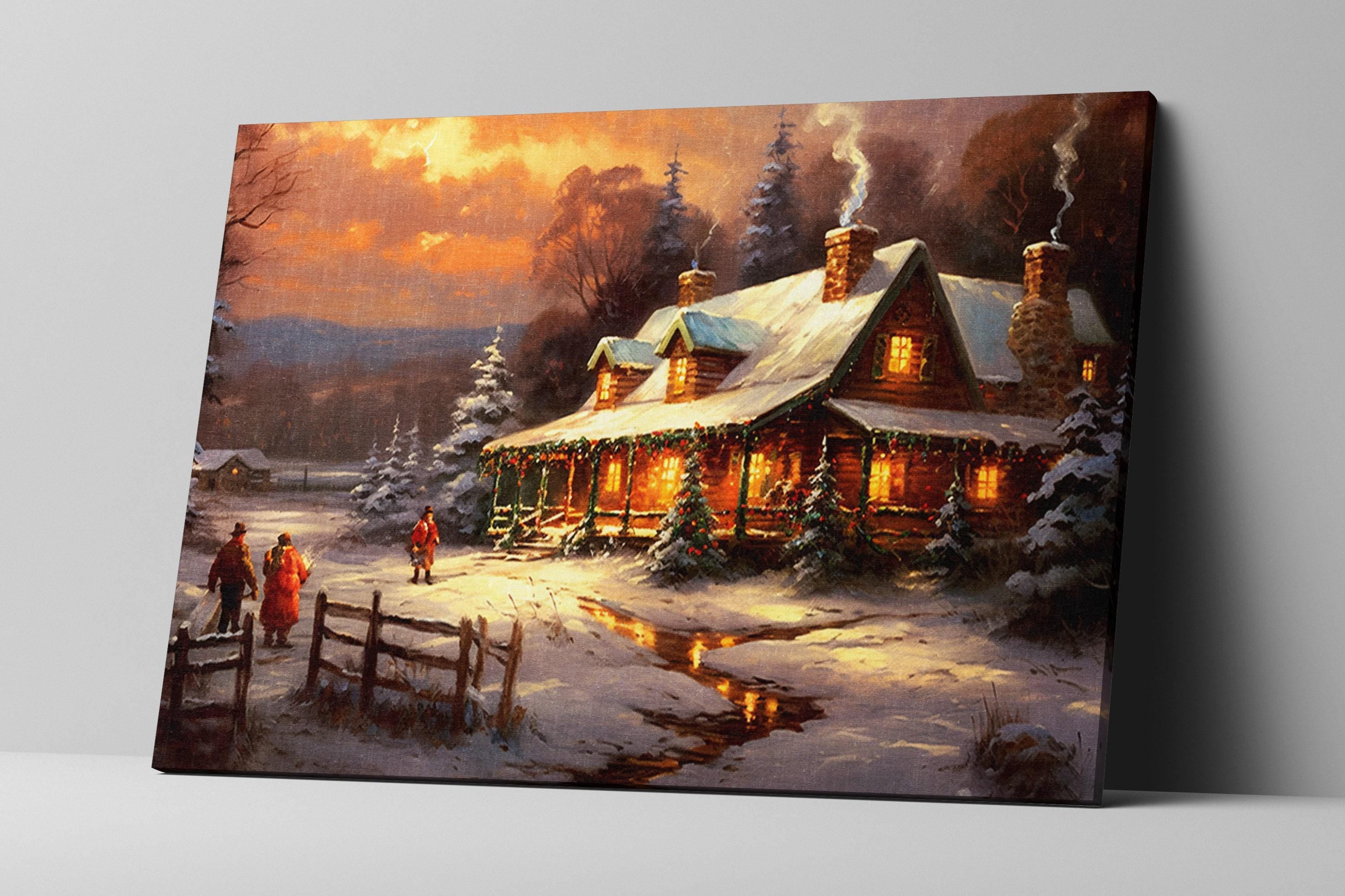 Christmas Canvas Art – Festive Holiday Wall Decor | Large Gallery Wrapped Print