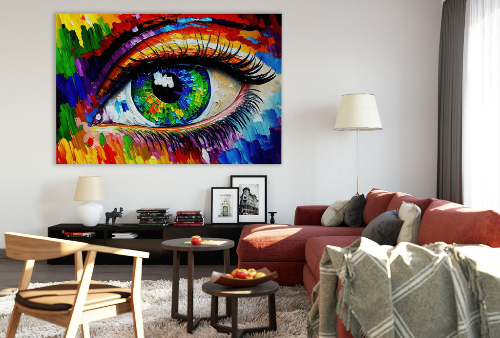 Colorful Eye Canvas - Abstract Eye Art Print | Vibrant Wall Art for Optometry Office