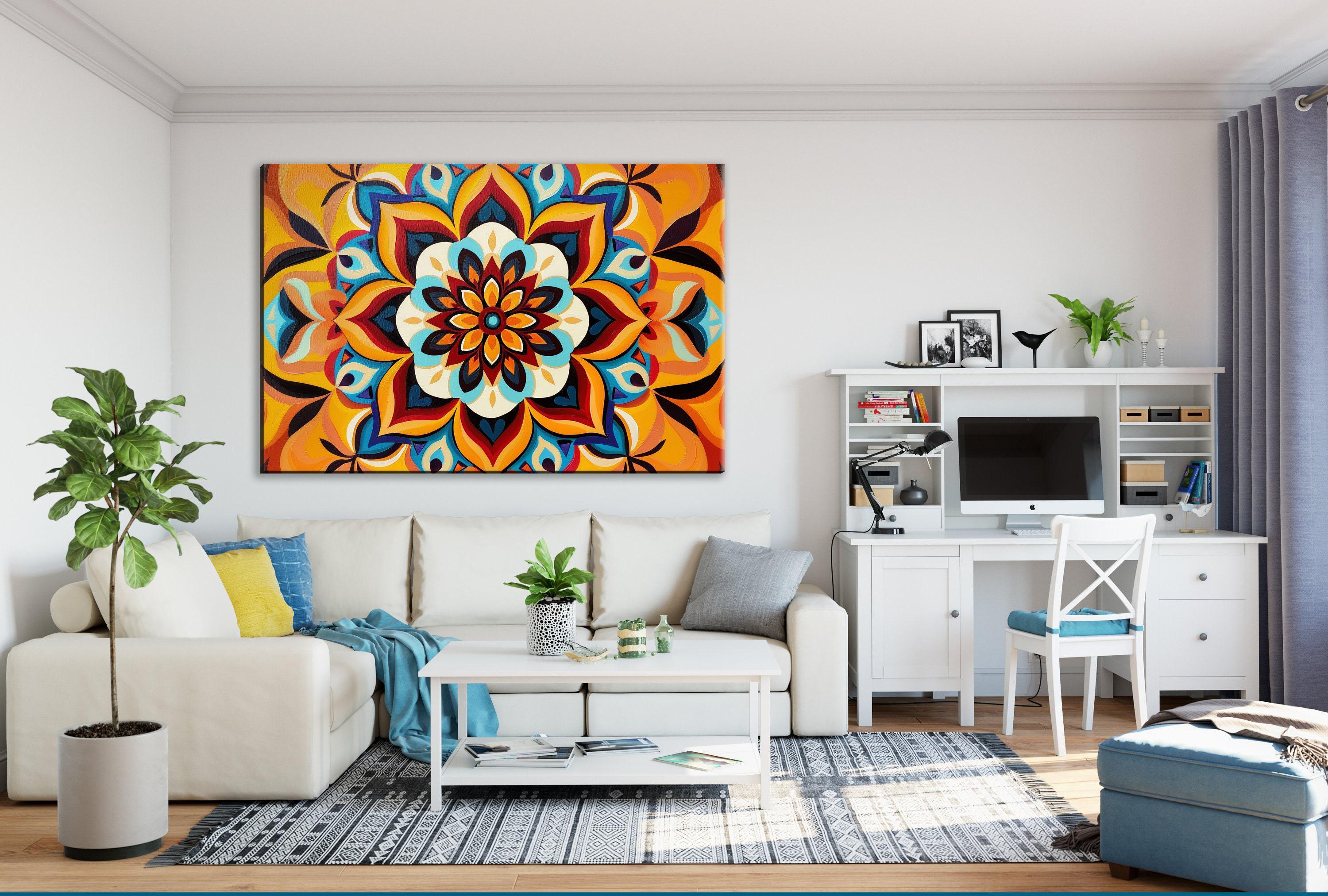 Boho Wall Art - Extra Large Gallery Wrapped Canvas | Colorful Abstract Patterned Painting