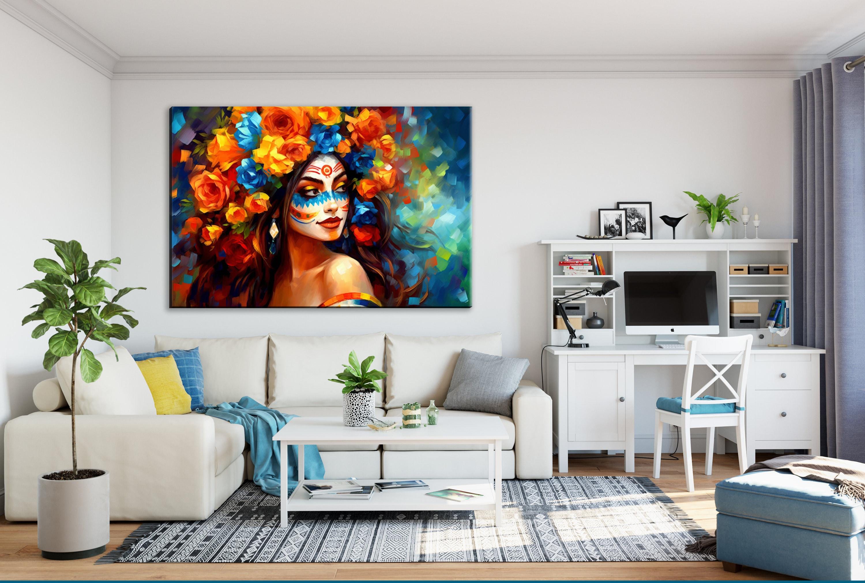 Day of the Dead Wall Decor – Vibrant Sugar Skull Canvas | Mexican Heritage Art