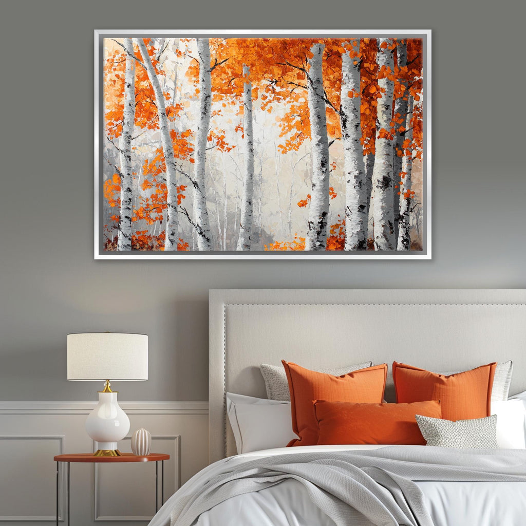 Fall Birch Trees Art – Extra Large Wall Art | Gallery Wrapped Canvas Print
