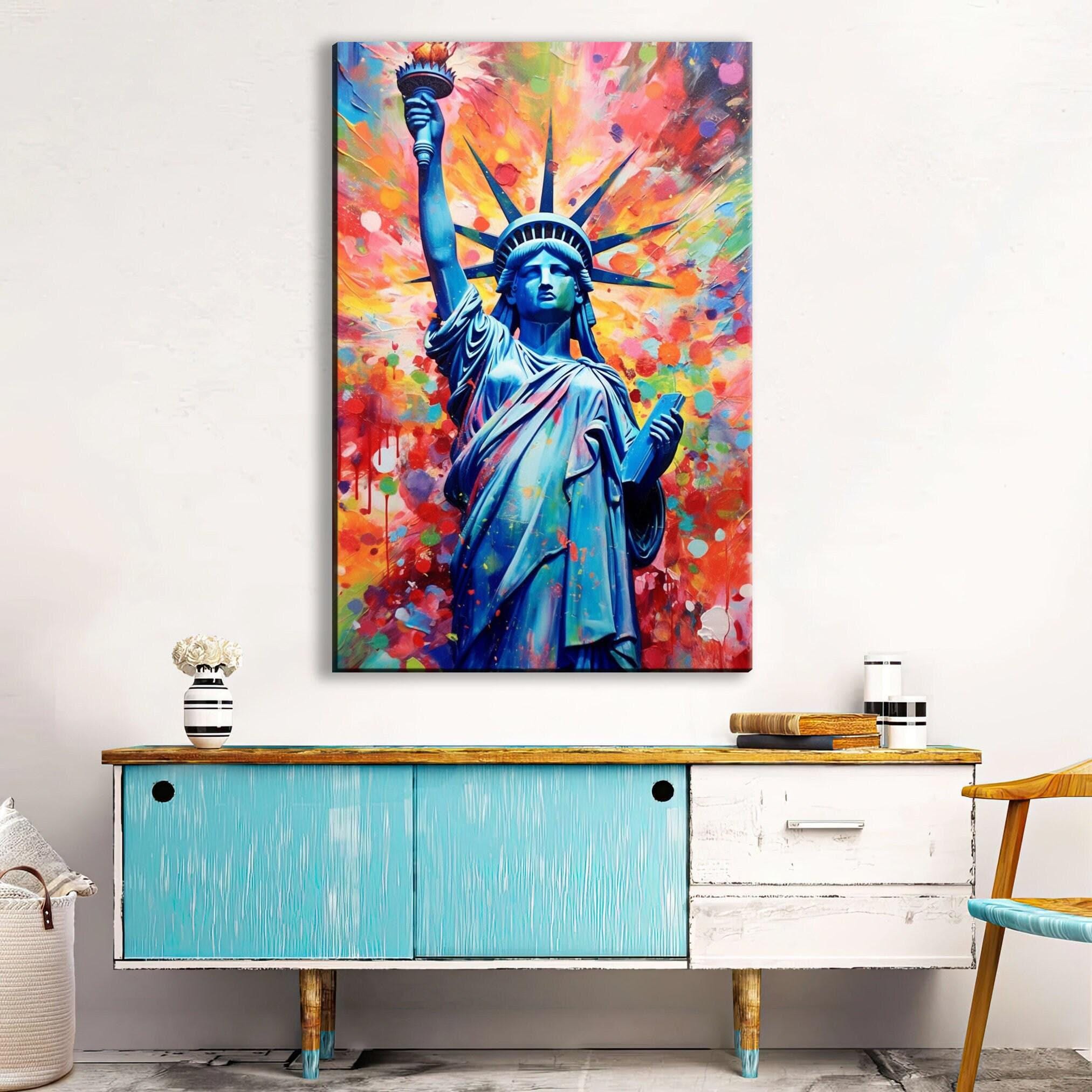 Statue of Liberty Canvas - Large American Wall Art Print | Patriotic Home Decor
