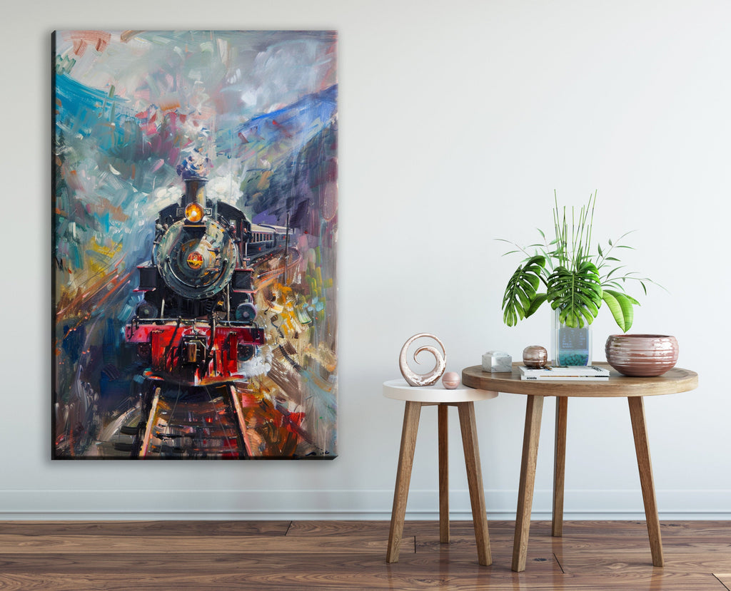 Train Wall Art – Vintage Train Canvas | Gallery Wrapped Canvas, Ready to Hang