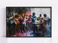 Soulful Jazz Band Watercolor Print – Jazz Wall Art, Giclee Print on Canvas, Artist Paper, Watercolor Paper, Available in Extra Large Sizes
