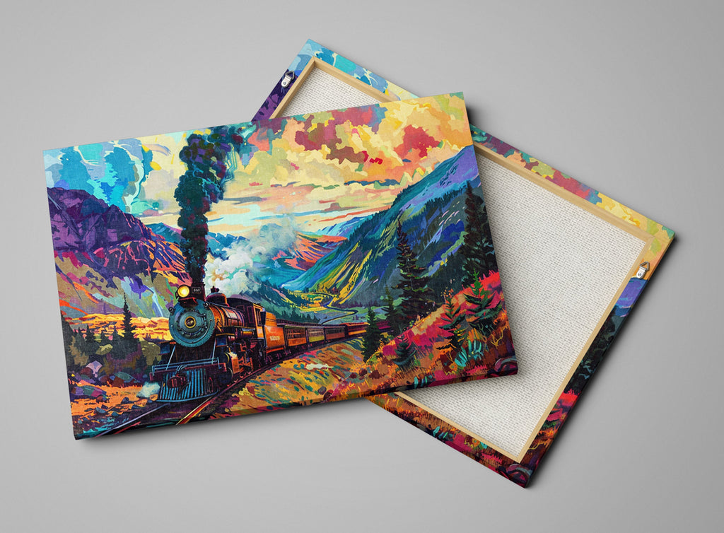 Train Wall Decor | Large Canvas Prints of Classic Train Scene with Durable UV Coating