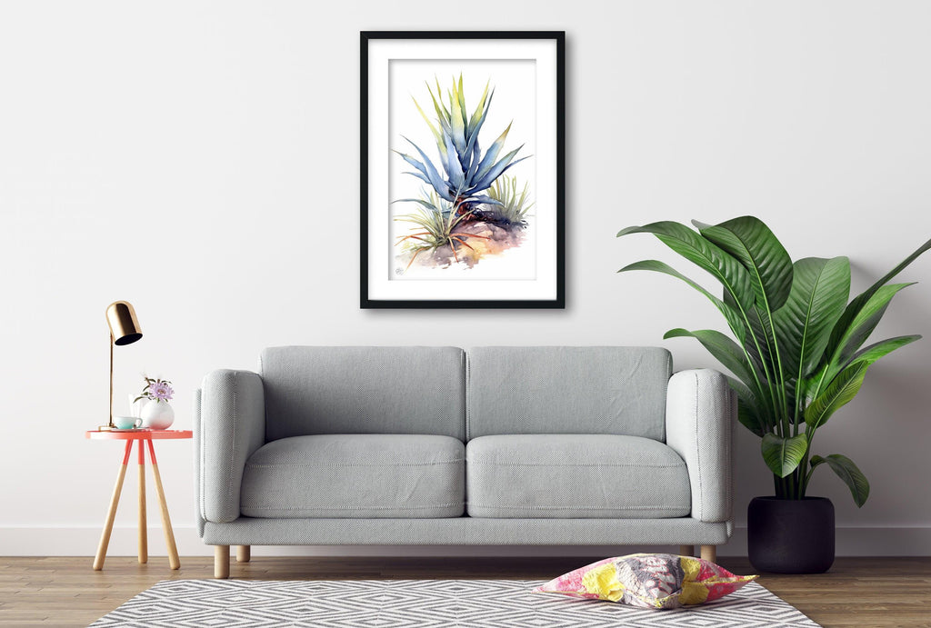 Desert Oasis: Southwest Agave Botanical Print, Giclee Print on Canvas, Artist Paper, Watercolor Paper, Available in Extra Large Sizes