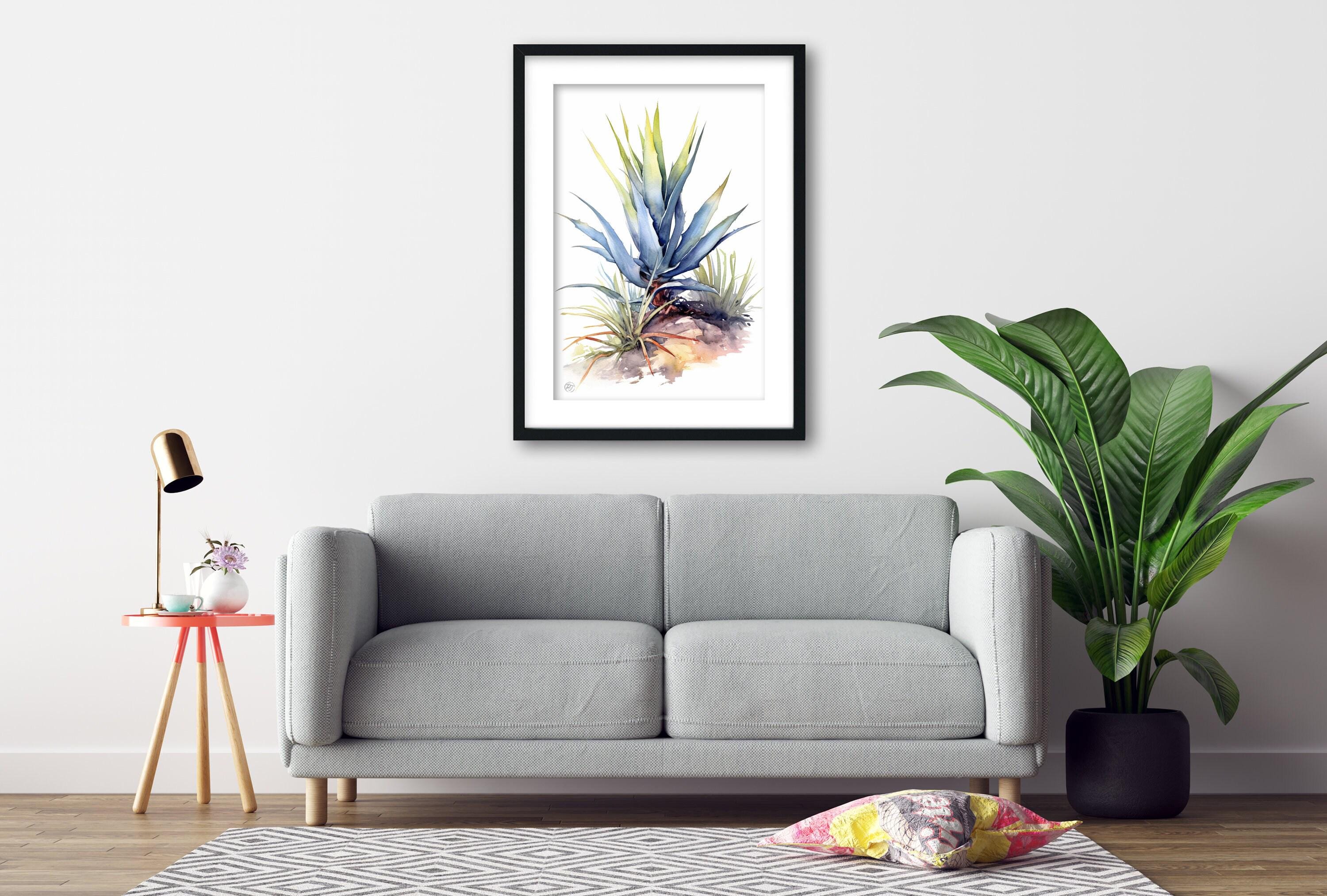 Desert Oasis: Southwest Agave Botanical Print, Giclee Print on Canvas, Artist Paper, Watercolor Paper, Available in Extra Large Sizes