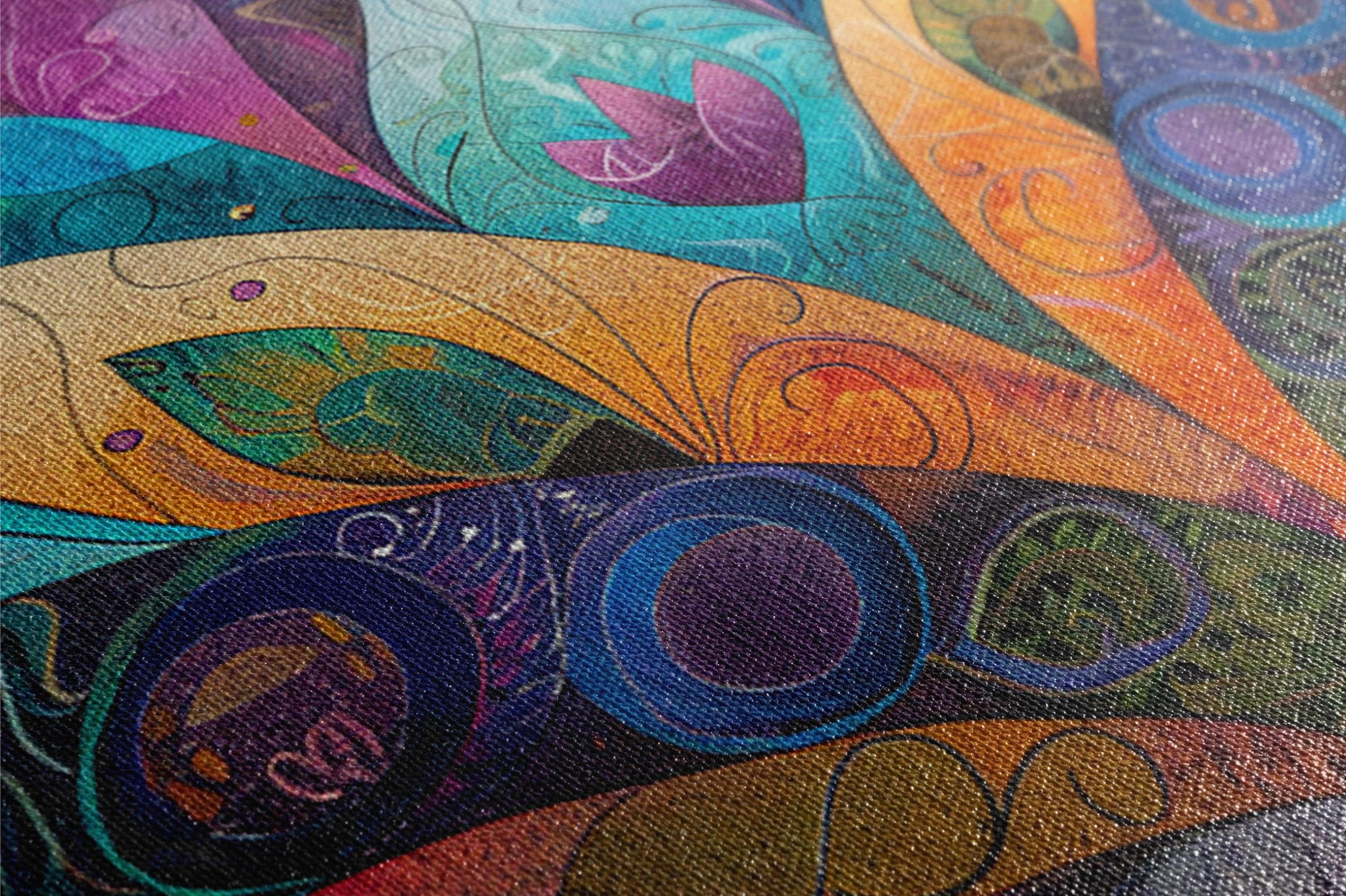 Bohemian Wall Art - Boho Flower Canvas on Gallery Wrapped Canvas | Large Vibrant Print
