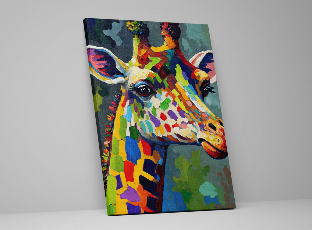 Giraffe Wall Art - Kids Room Canvas With Safari Theme Decor & Wildlife Lover Gift