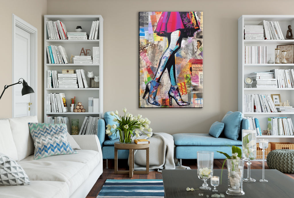 Pop Art Canvas Featuring Woman Legs Art | Stylish Heels & Feminine Beauty Decor