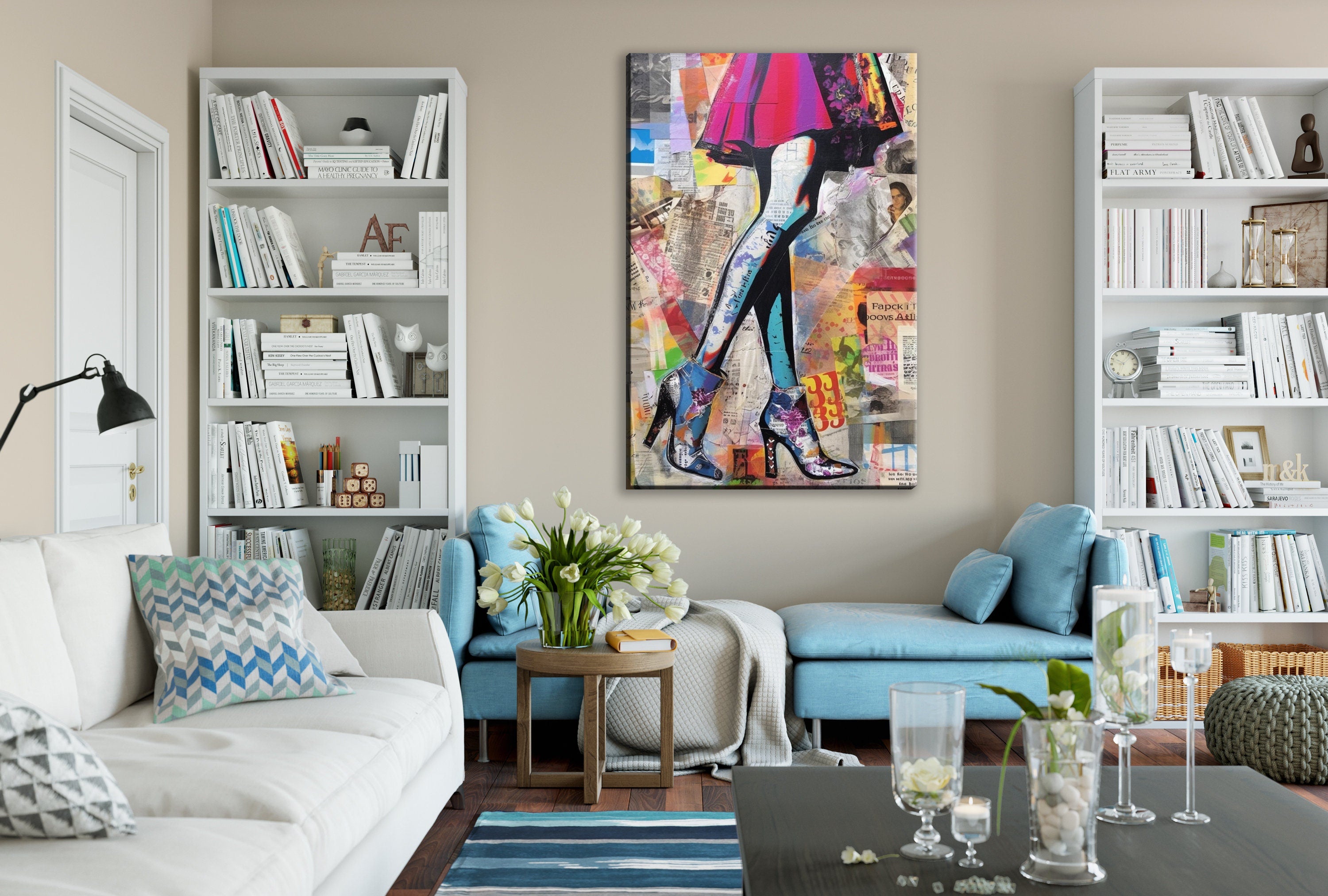 Pop Art Canvas Featuring Woman Legs Art | Stylish Heels & Feminine Beauty Decor