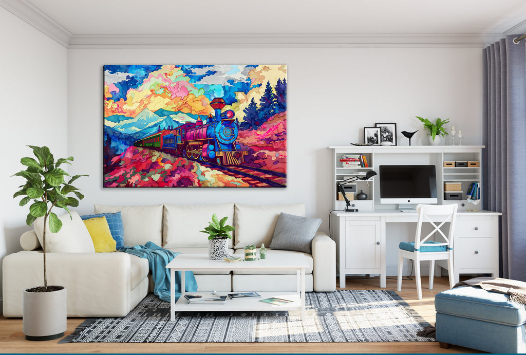 Steam Engine Canvas | Classic Railway Wall Art - Gallery Wrapped, Ready to Hang