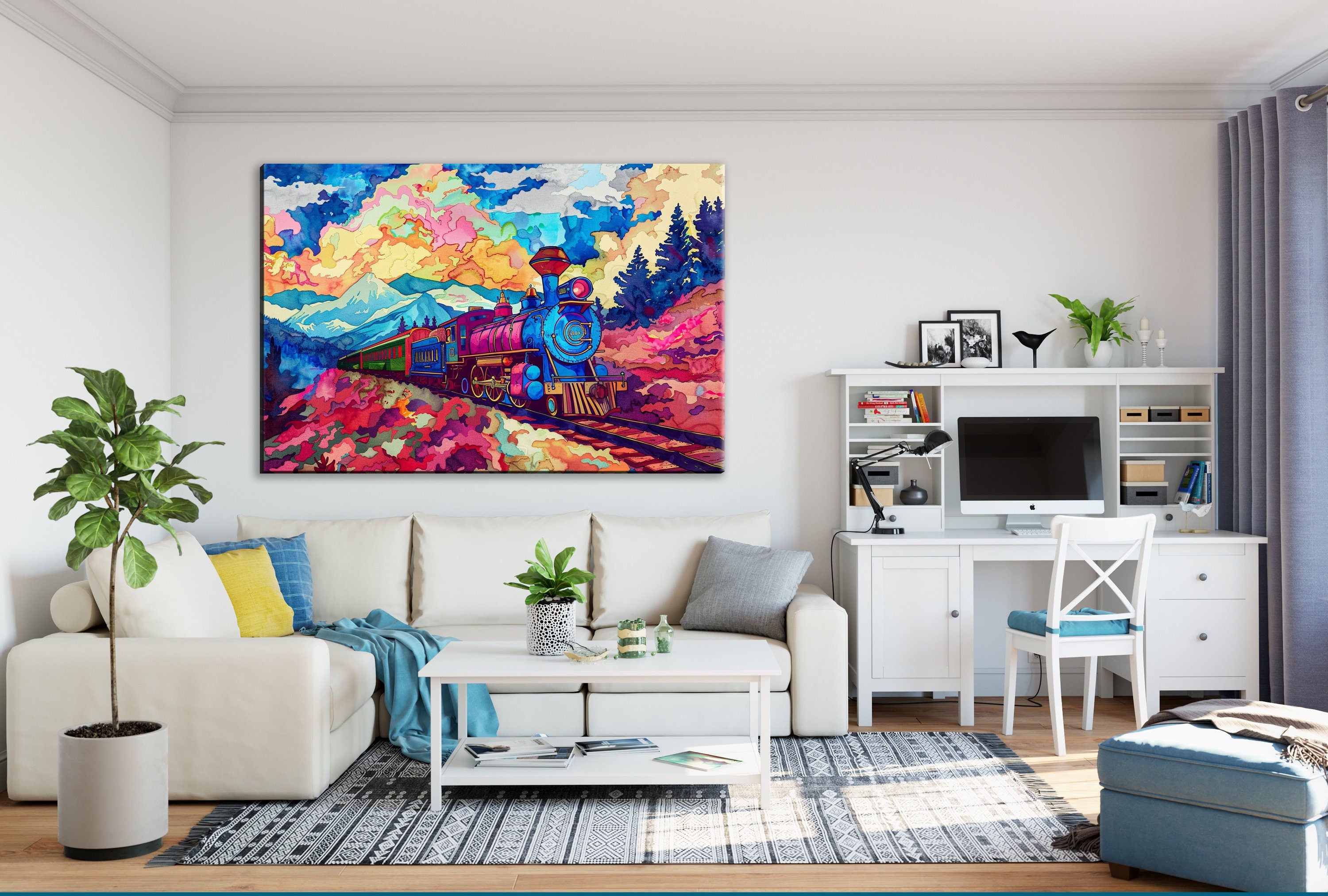 Steam Engine Canvas | Classic Railway Wall Art - Gallery Wrapped, Ready to Hang