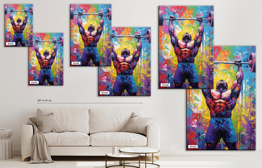 Bodybuilder Gym Wall Art – Large Deadlift Workout Canvas Print | Sculpted Physique Decor