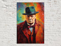 Winston Churchill Painting - Gallery Wrapped Canvas, Symbol of Courage Print, Ready to Hang