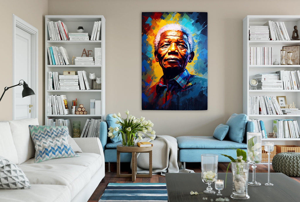Nelson Mandela Art - Gallery Wrapped Canvas Wall Art | Extra Large Civil Rights Tribute