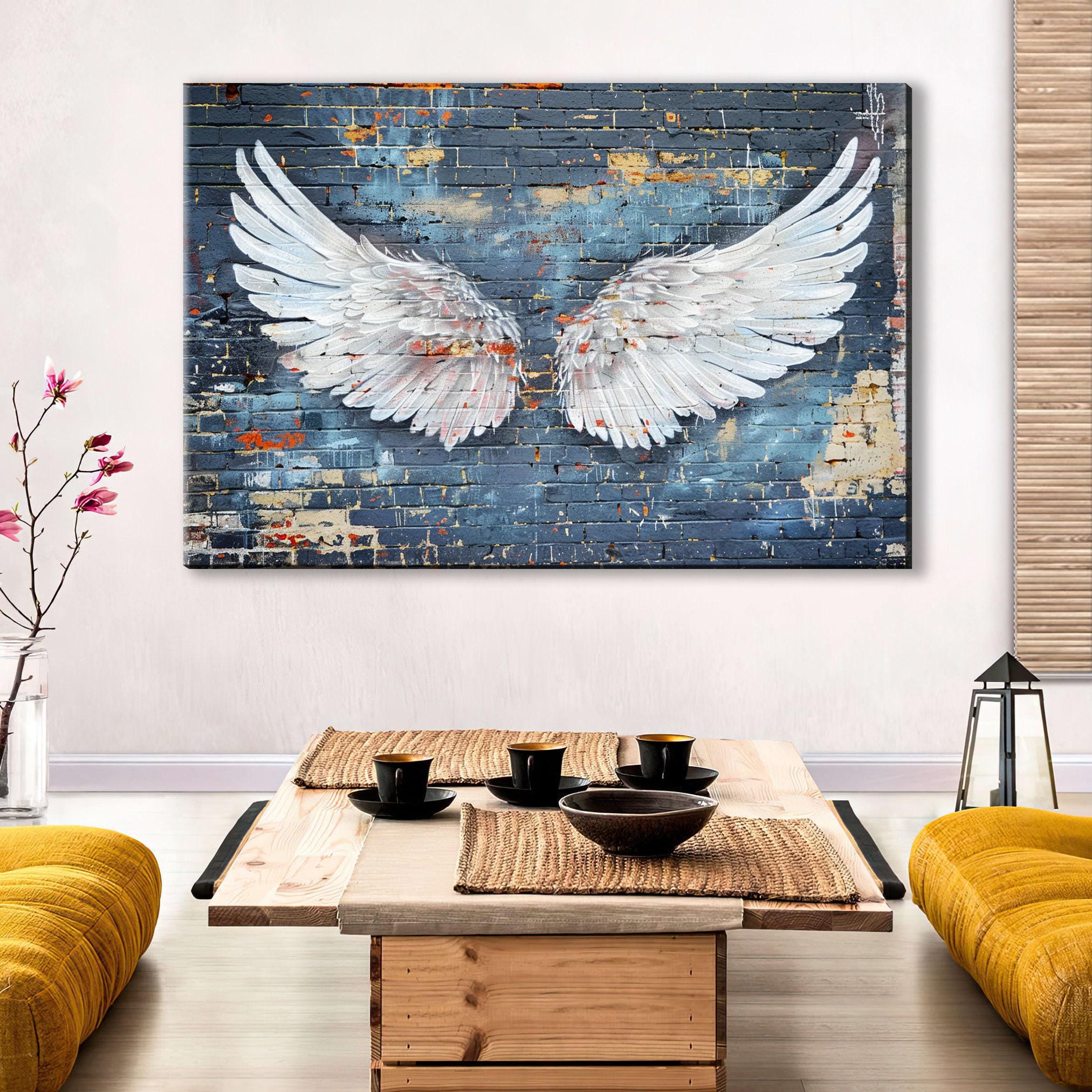 Banksy Angel Wings Art - Large Canvas Print | Urban Street Art, Ready to Hang