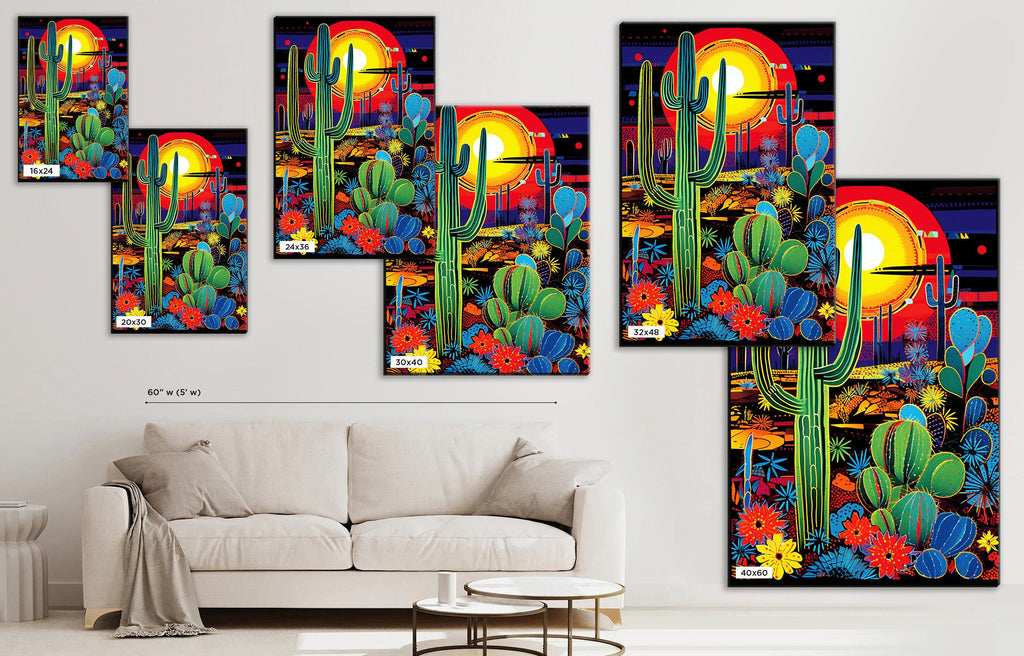 Desert Night Sky Art – Large Gallery Wrapped Canvas with Fade Resistant Ink