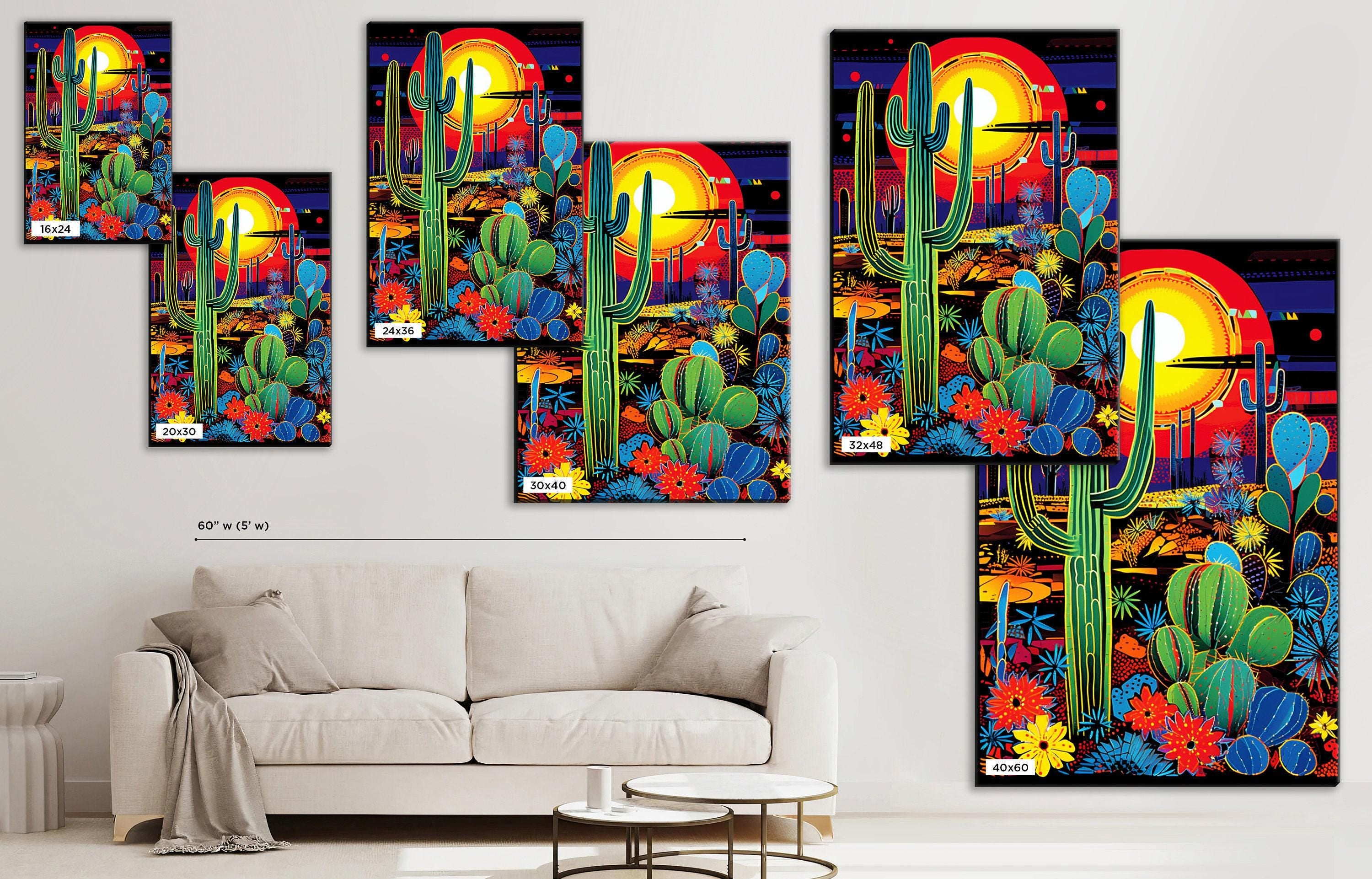 Desert Night Sky Art – Large Gallery Wrapped Canvas with Fade Resistant Ink